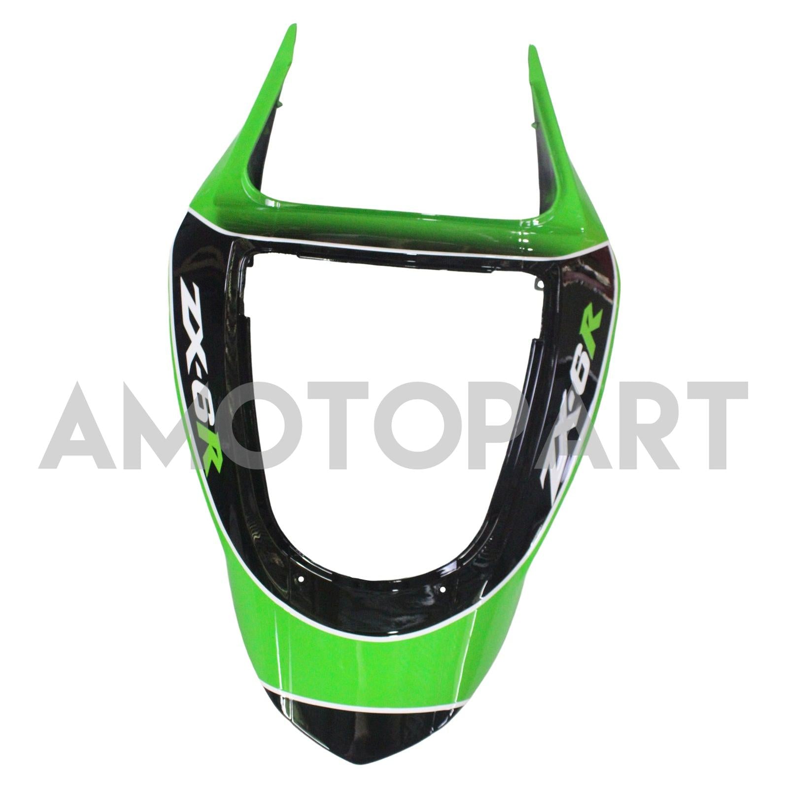 Amotopart 2003-2004 Kawasaki Zx6R 636 Black Green Fairing Kit