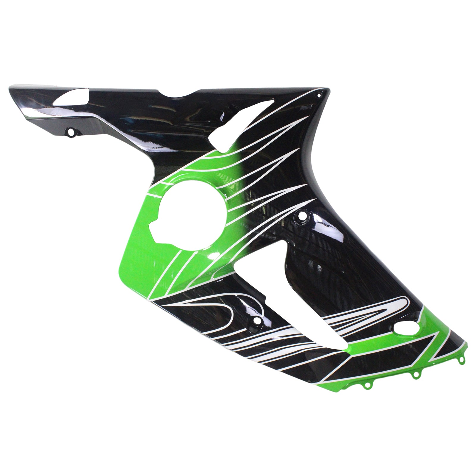 Amotopart 2003-2004 Kawasaki ZX6R 636 Black Green Fairing Kit