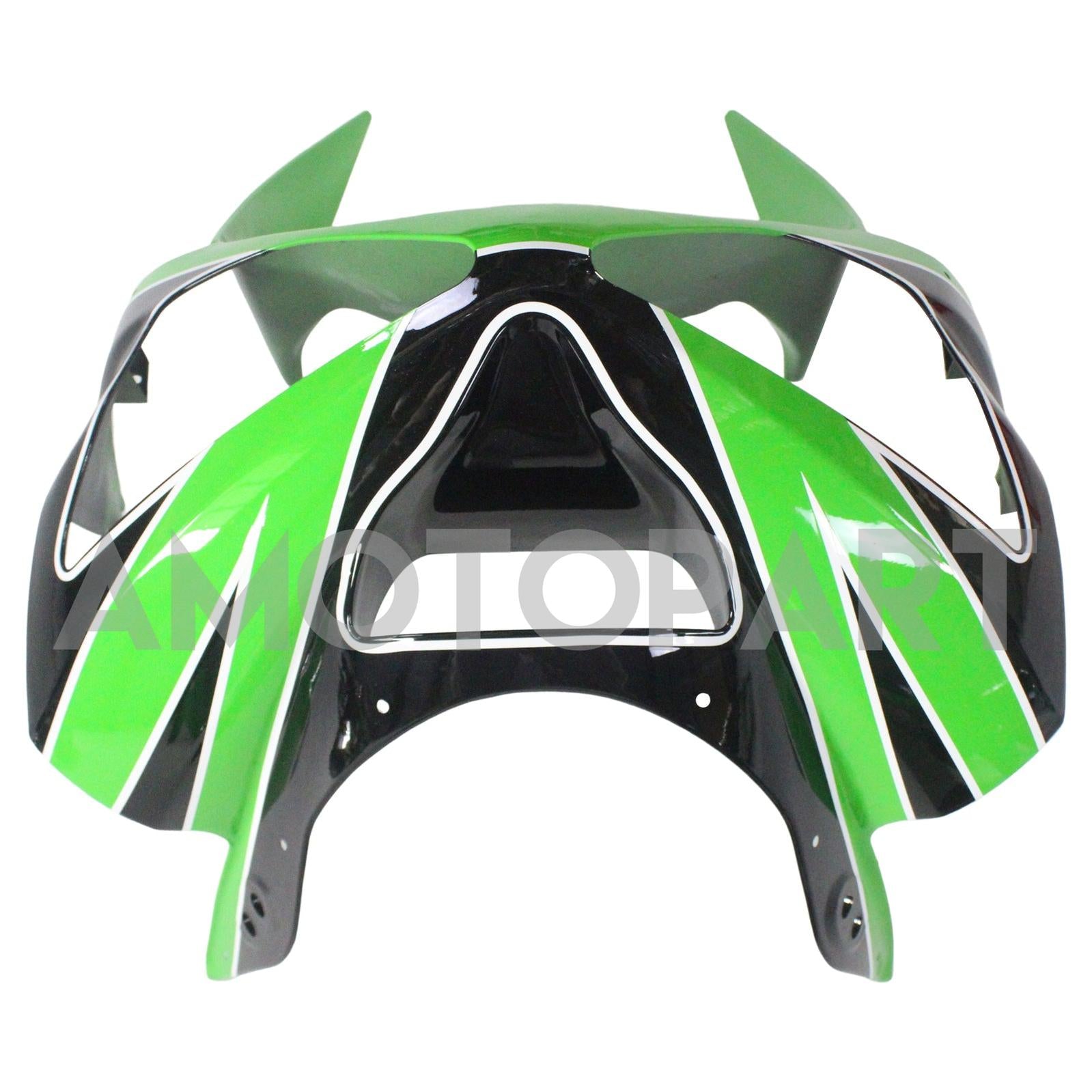 Amotopart 2003-2004 Kawasaki Zx6R 636 Black Green Fairing Kit