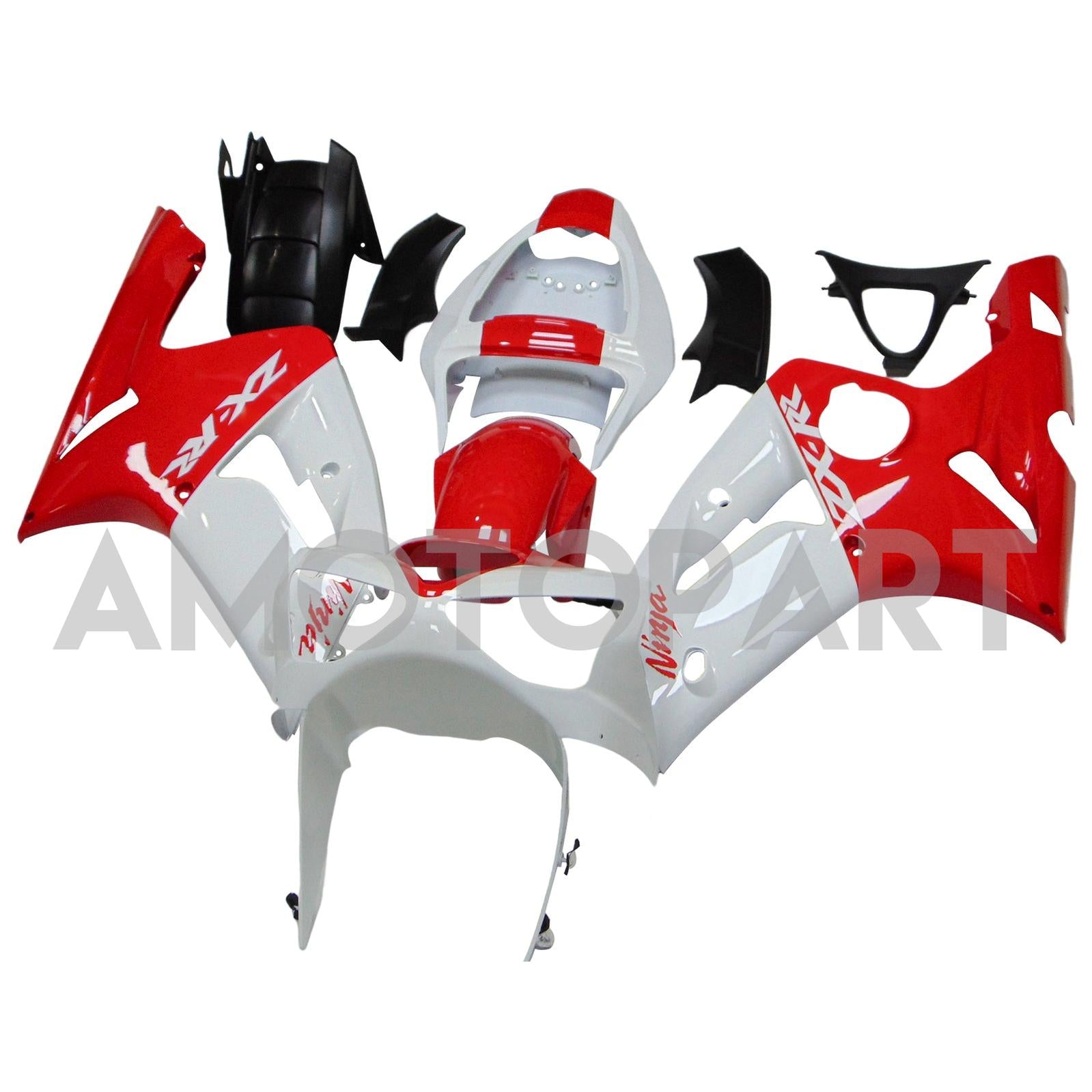 Amotopart 2003-2004 Kawasaki ZX6R 636 Red White Reading Kit