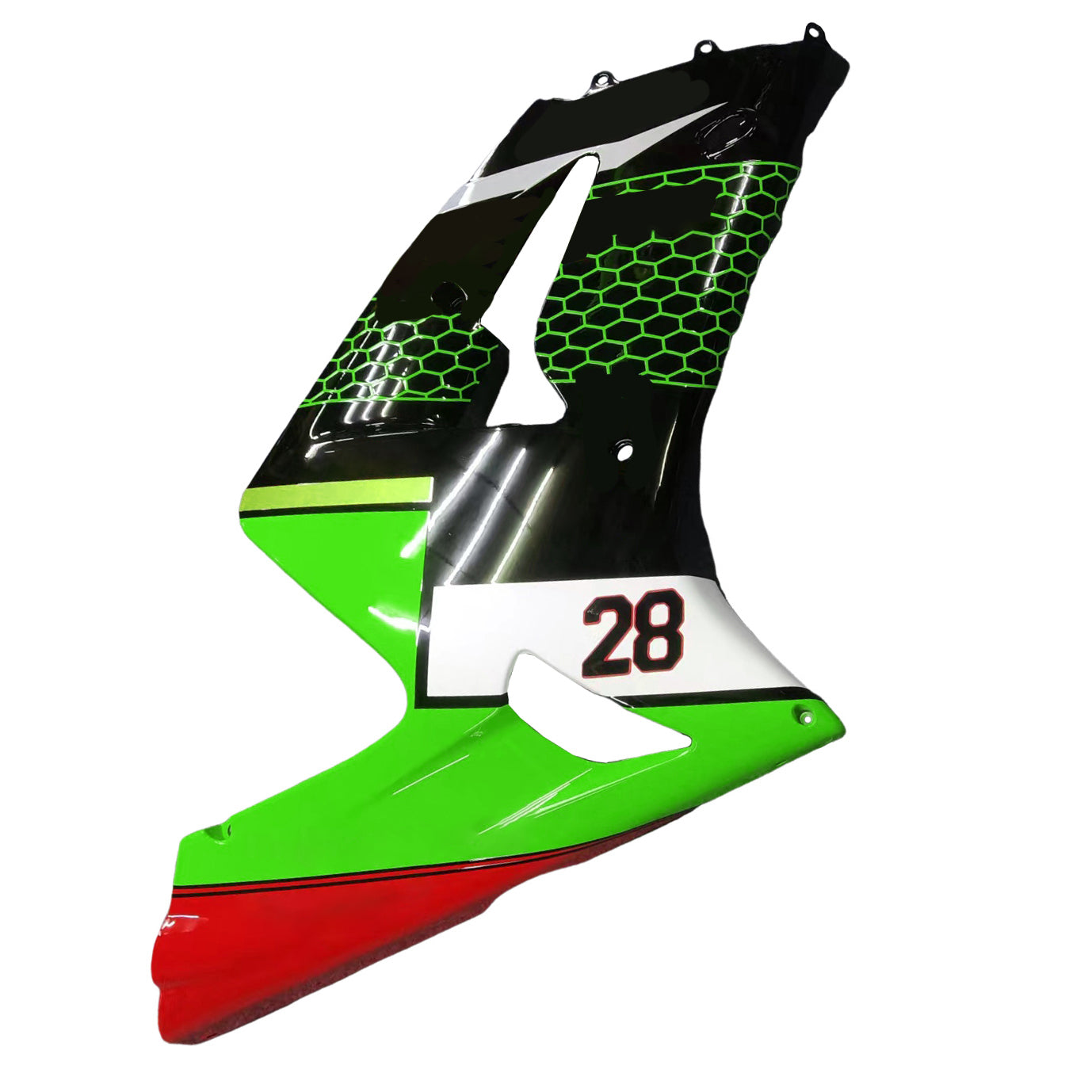 Amotopart 2003-2004 ZX6R 636 Kawasaki Grün&Schwarzes Style1 Verkleidungsset