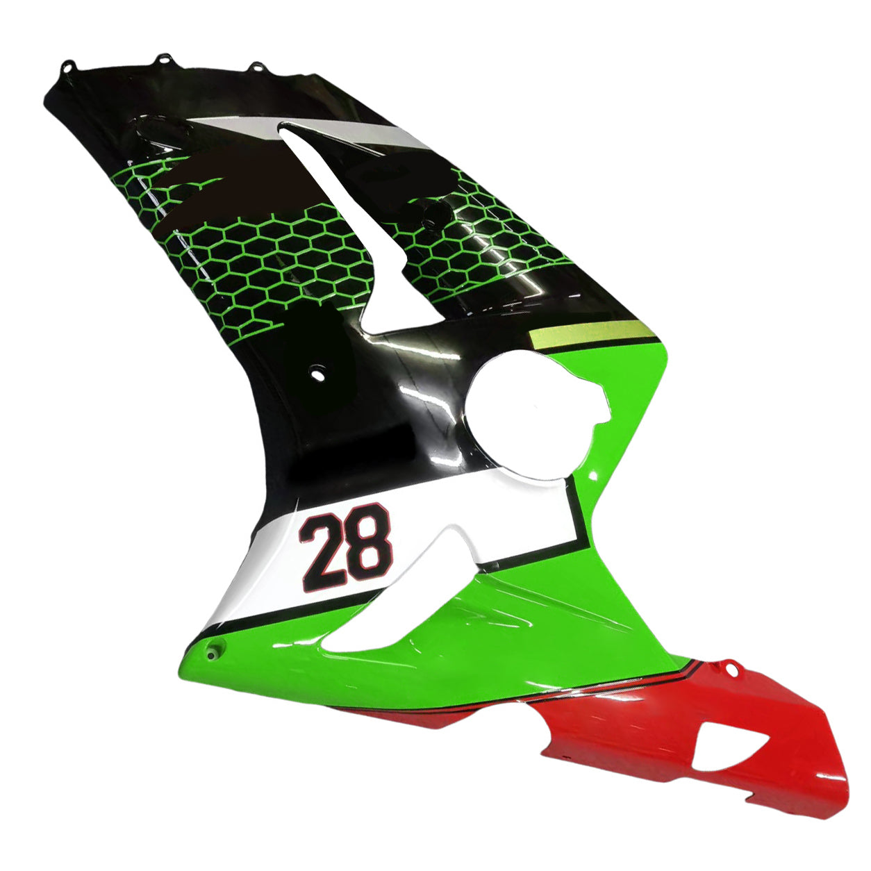 Amotopart 2003-2004 ZX6R 636 Kawasaki Grün&Schwarzes Style1 Verkleidungsset