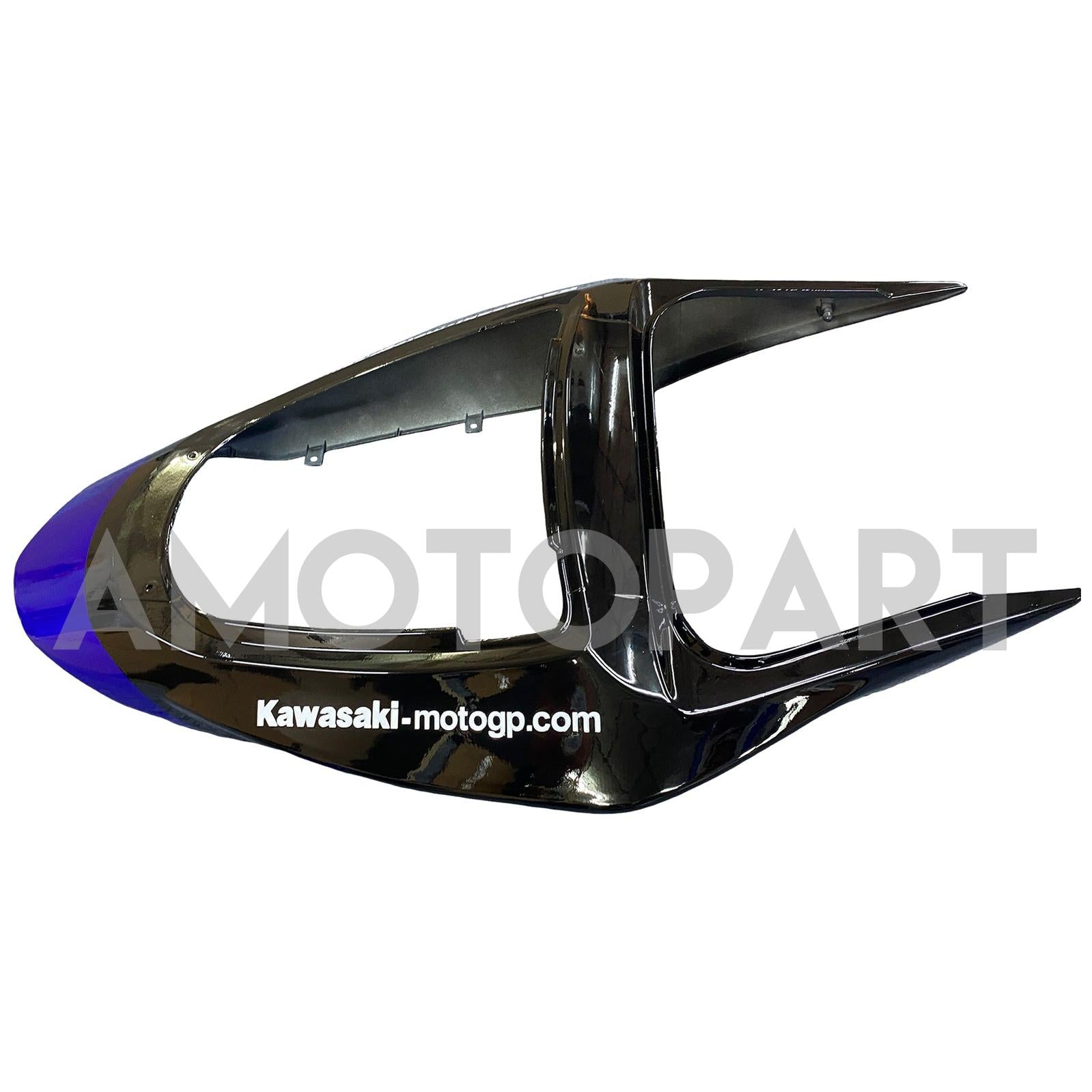 Amotopart 2003-2004 ZX6R 636 Kawasaki ブルー&ブラック モンスターロゴフェアリングキット付き