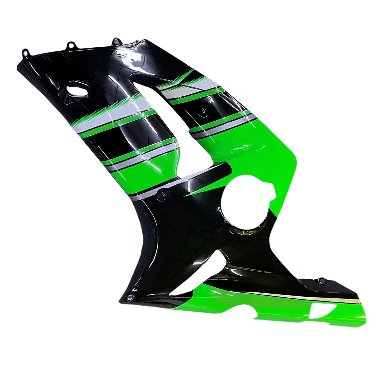 Amotopart 2003-2004 ZX6R 636 Kawasaki Grün&Schwarzes Style6 Verkleidungsset