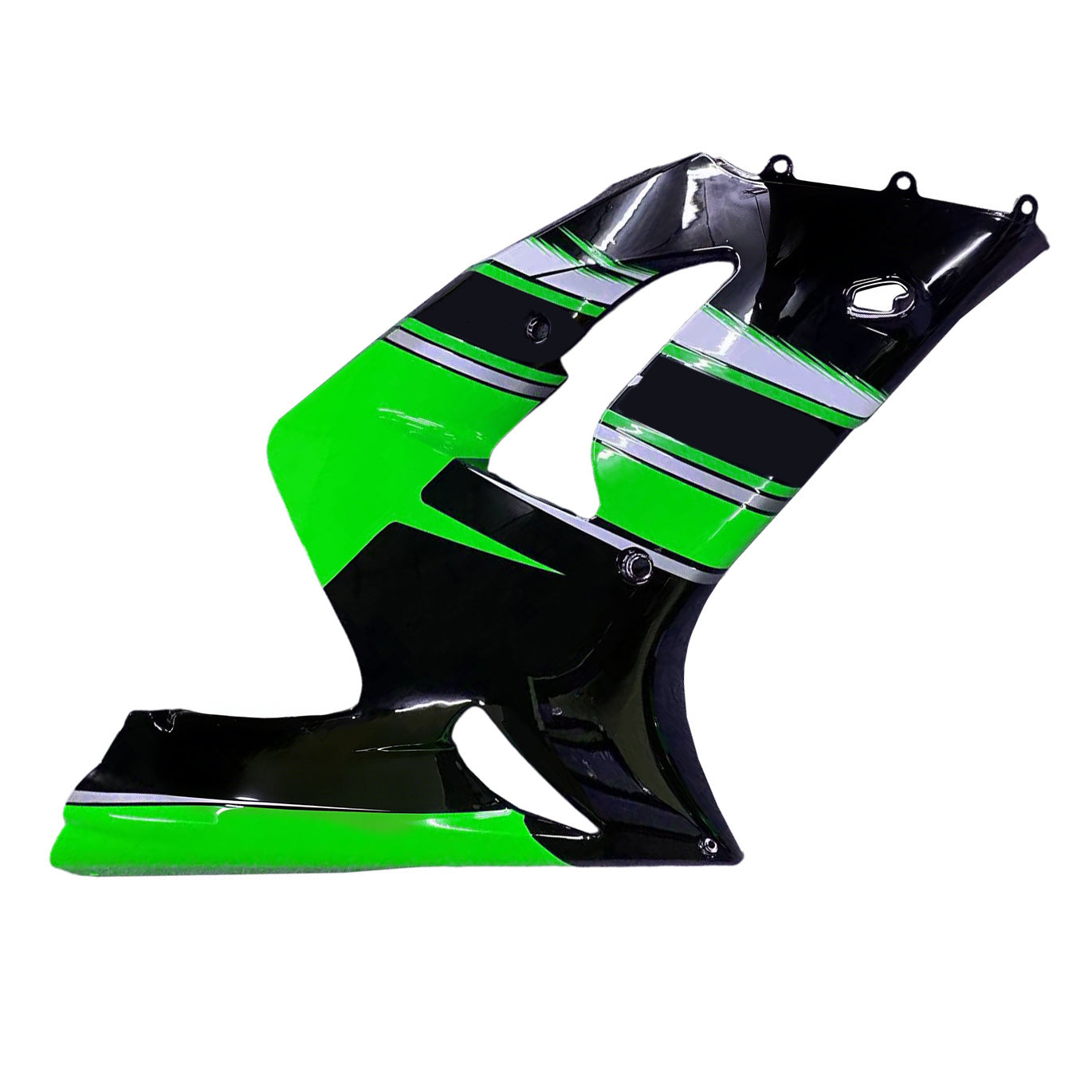 Amotopart 2003-2004 ZX6R 636 Kawasaki Grün&Schwarzes Style6 Verkleidungsset