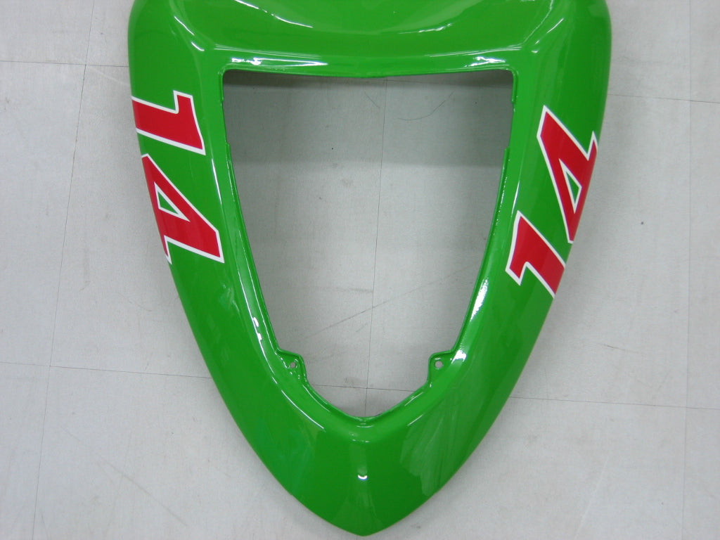 Amotopart 2005-2006 Kawasaki ZX6R 636 Black Green Fairing Kit