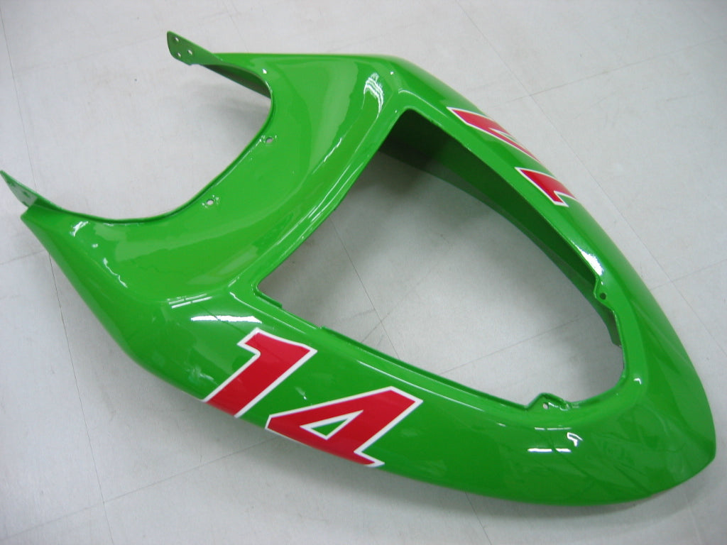 Amotopart 2005-2006 Kawasaki ZX6R 636 Black Green Fairing Kit