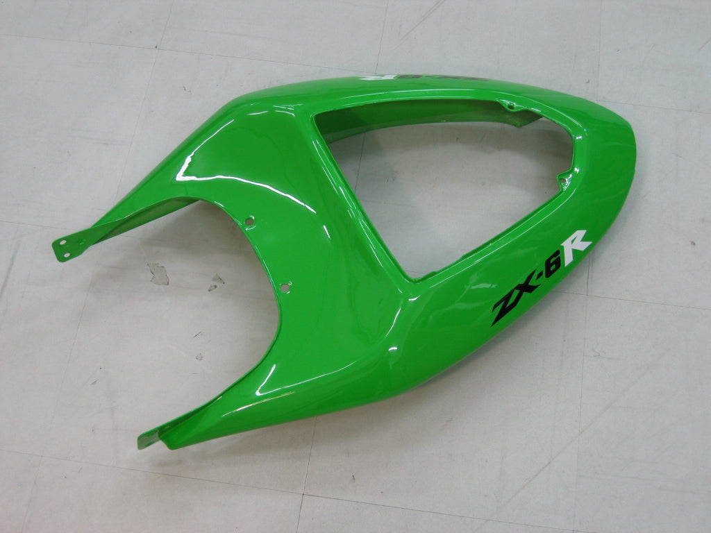 Amotopart 2005-2006 Kawasaki ZX6R 636 Green Black Fairing Kit