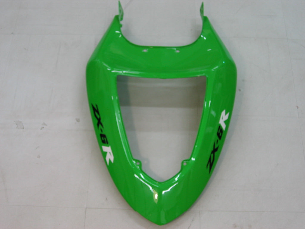 Amotopart 2005-2006 Kawasaki ZX6R 636 Green Black Fairing Kit