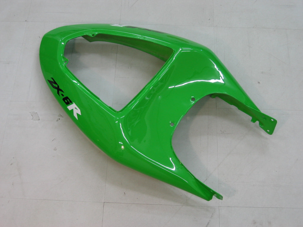 Amotopart 2005-2006 Kawasaki ZX6R 636 Green Black Fairing Kit