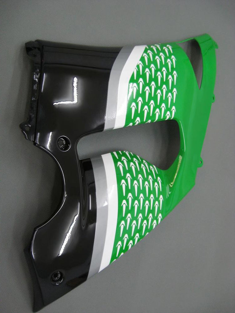 Amotopart 2005–2006 Kawasaki ZX6R 636 Schwarz & Grünes Verkleidungsset