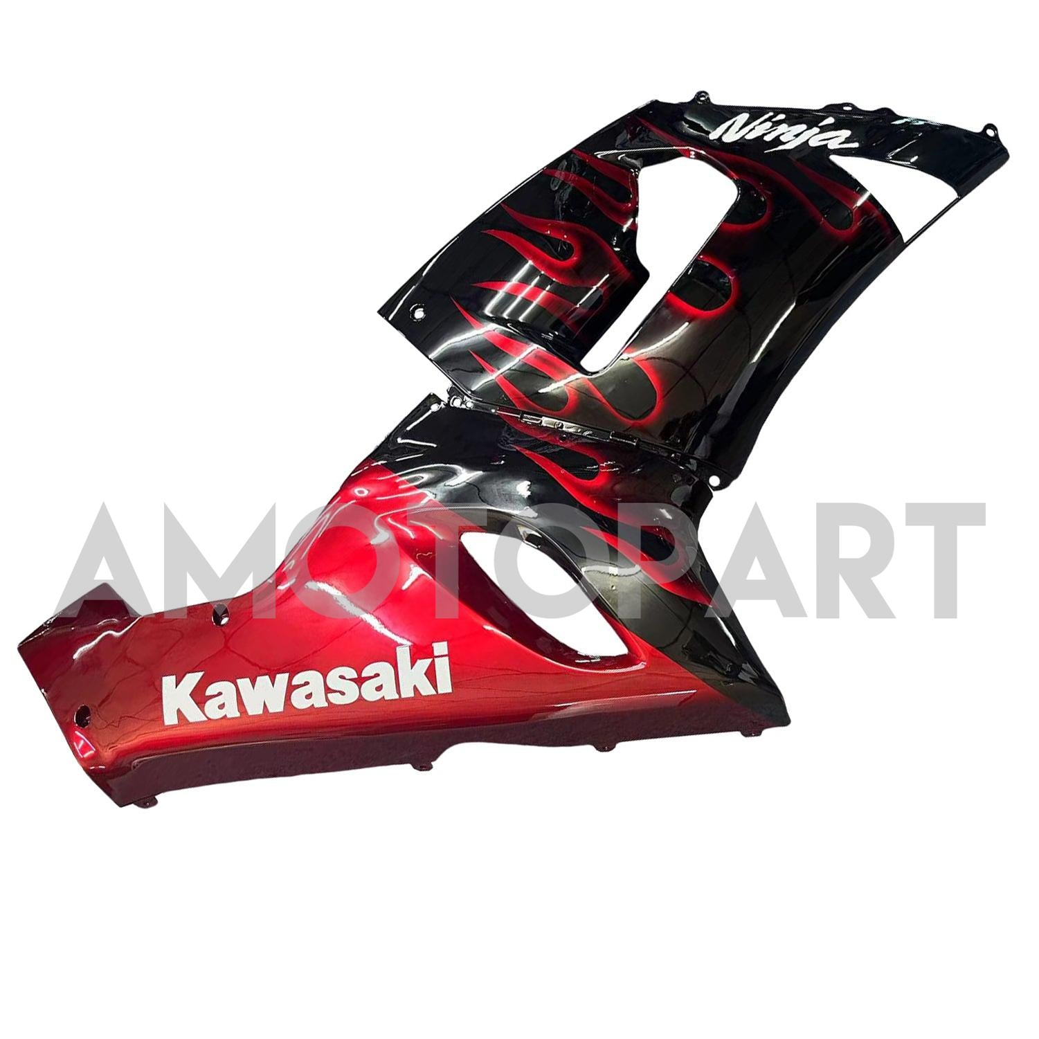 Amotopart 2005-2006 Kawasaki ZX6R 636 Noir&Kit de carénage rouge