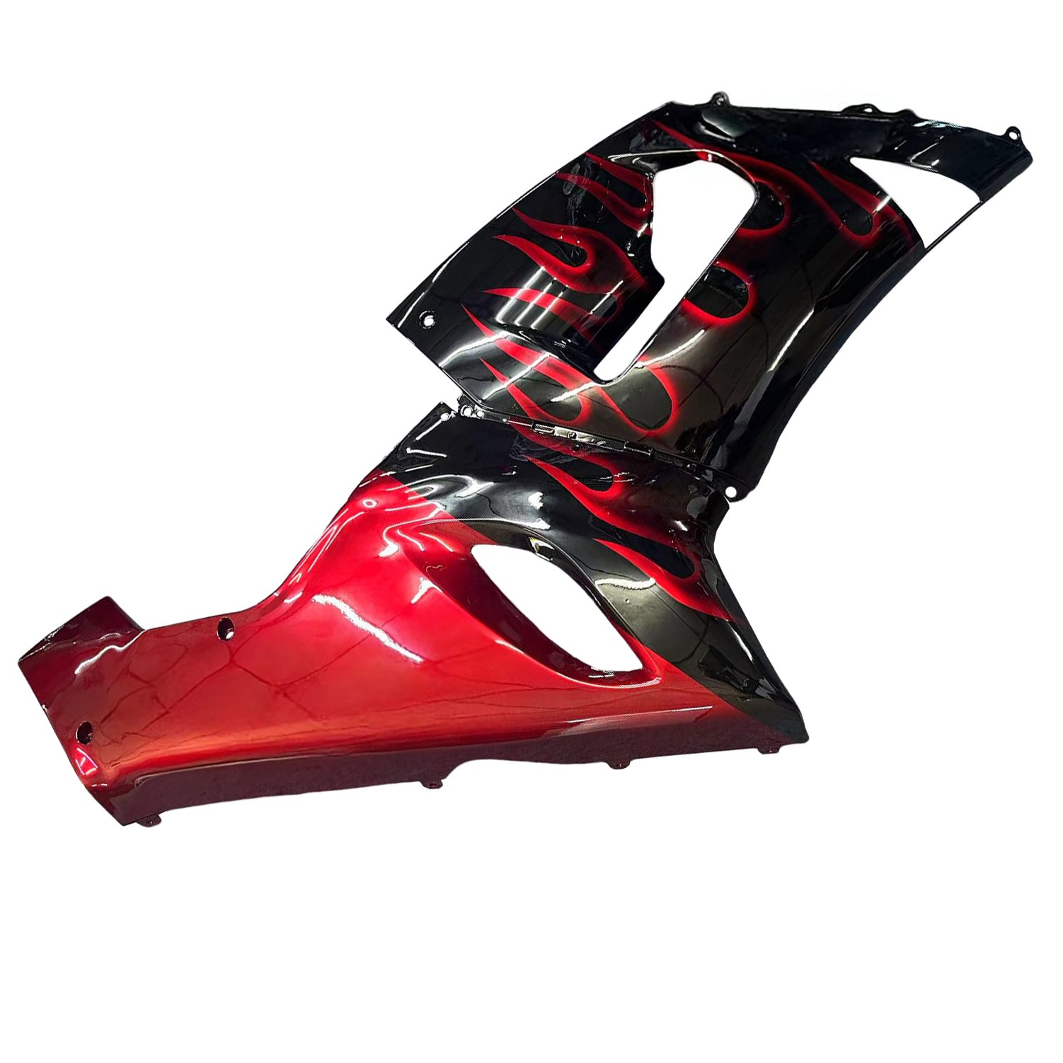 Amotopart 2005-2006 Kawasaki ZX6R 636 Black & Red Fairing Zestaw