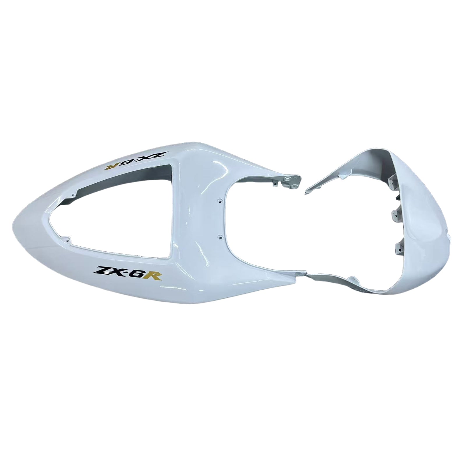 Amotopart 2005-2006 Kawasaki ZX6R 636 White Fairing Kit