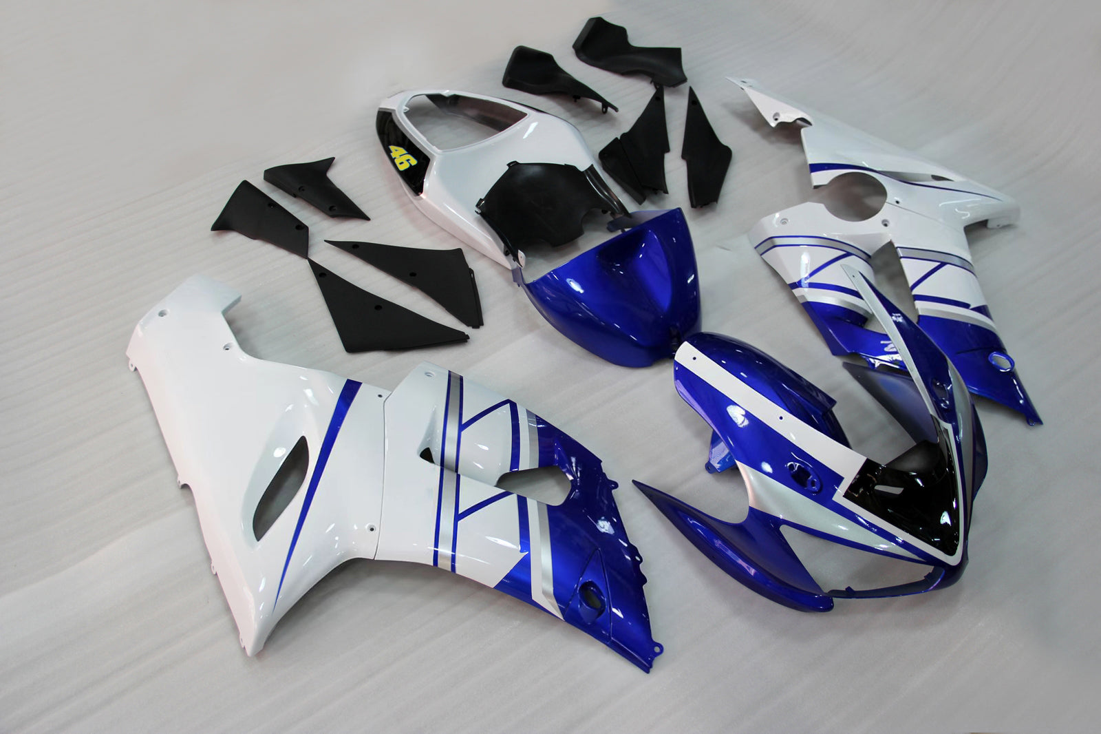Amotopart 2005-2006 Kawasaki ZX6R 636 Blue White Fairing Kit