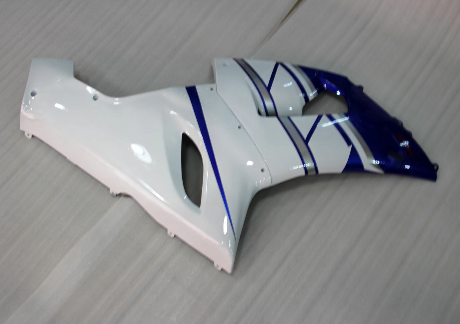 Amotopart 2005-2006 Kawasaki ZX6R 636 Kit de carénage bleu blanc