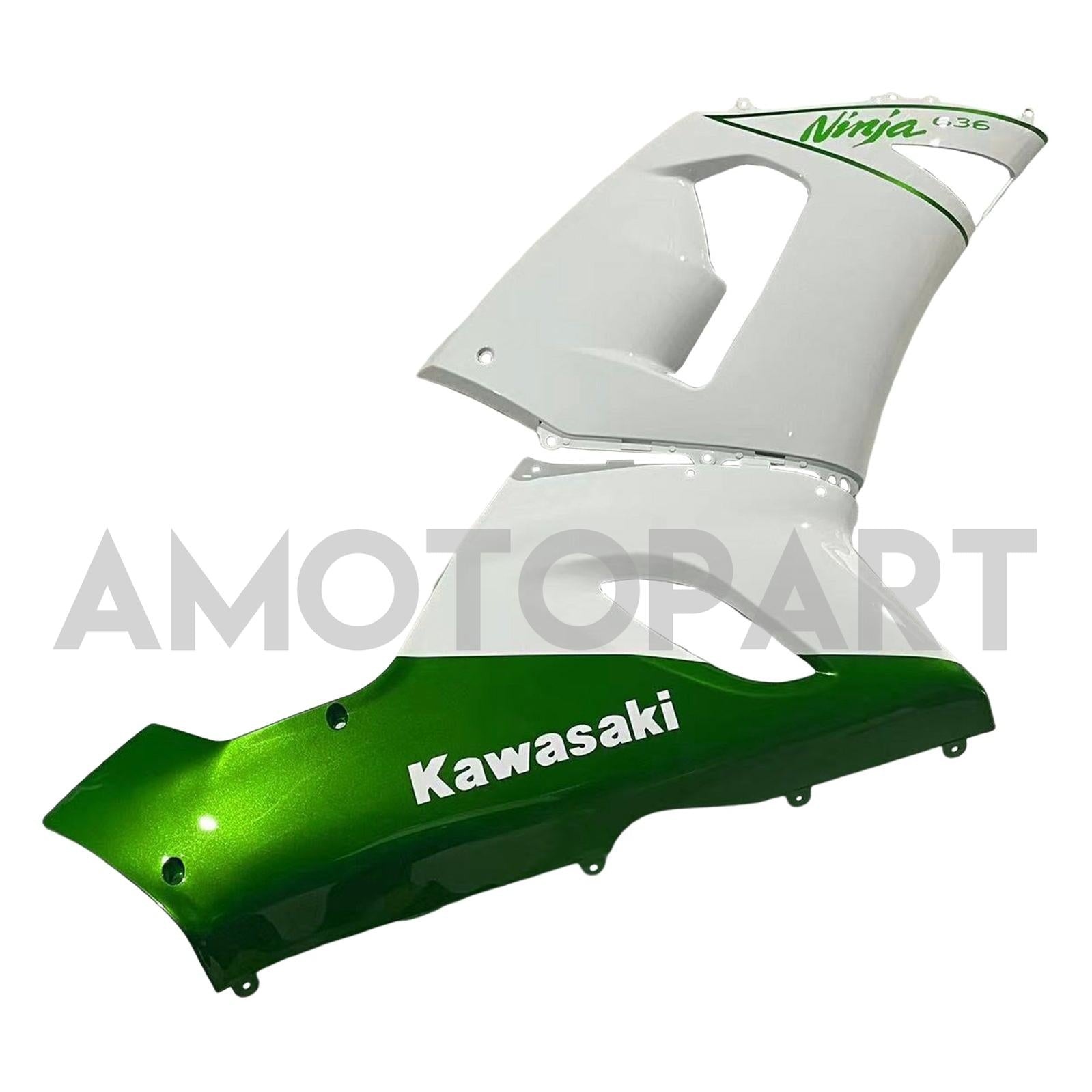 Amotopart 2005-2006 Kit carena Kawasaki ZX6R 636 bianco e verde