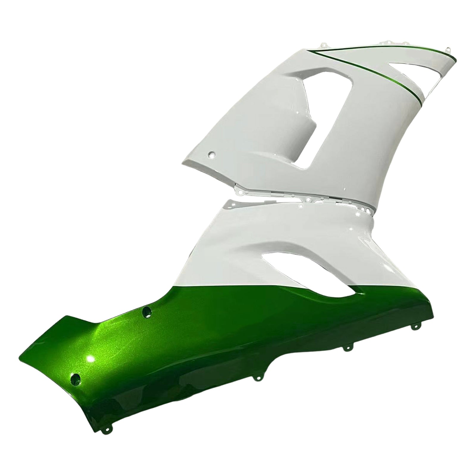 Amotopart 2005-2006 Kawasaki ZX6R 636 White&Green Fairing Kit