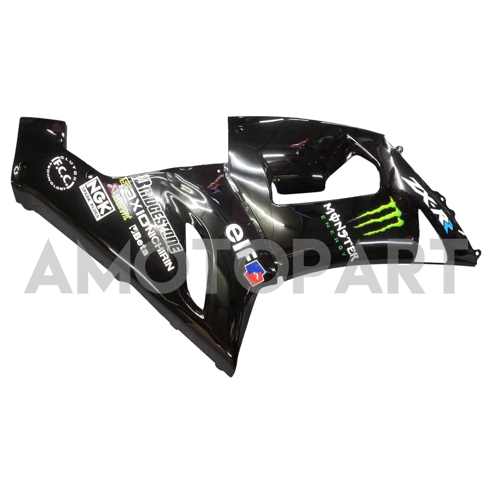 Amotopart 2005-2006 Kit carena Kawasaki ZX6R 636 Monster nero