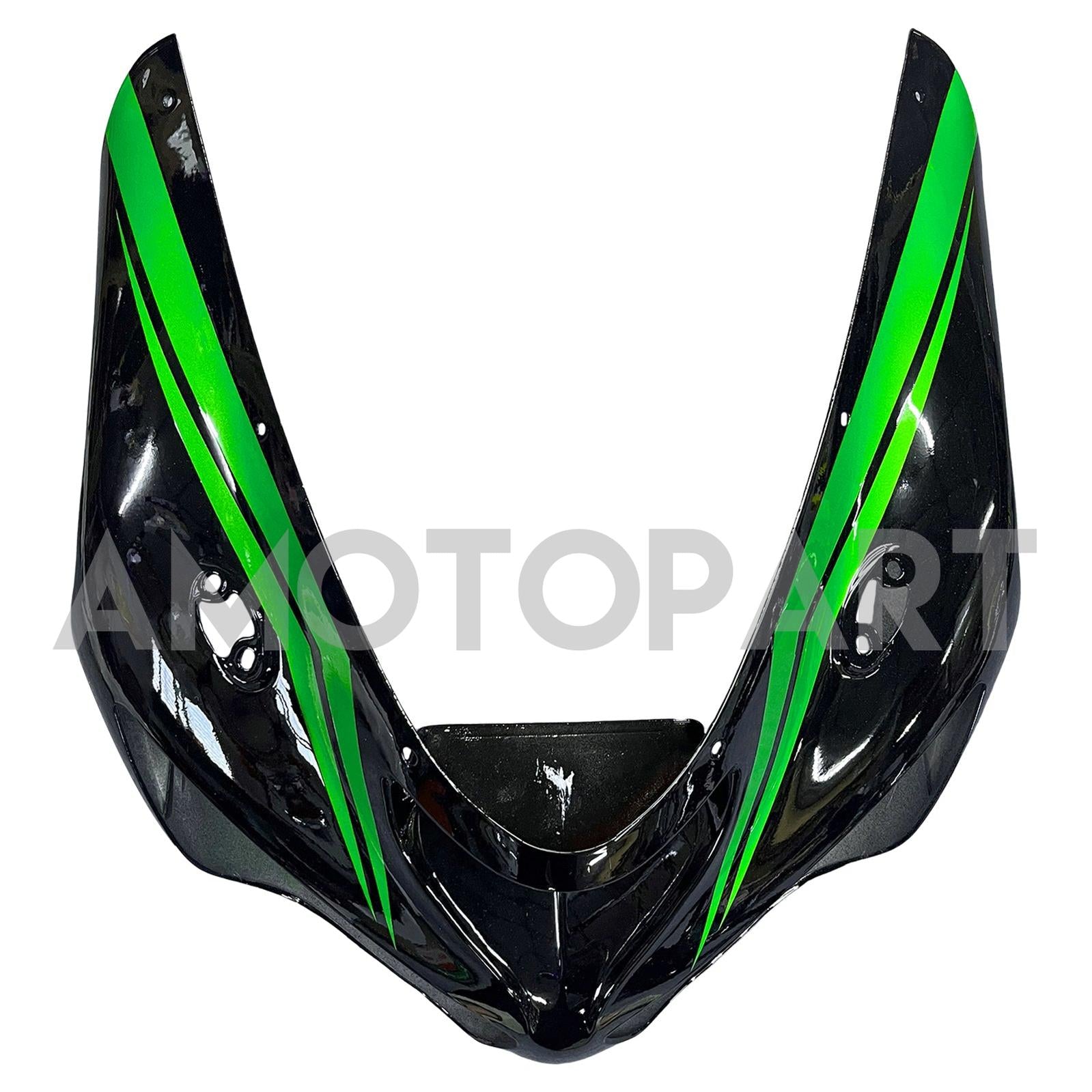 Amotopart 2005–2006 Kawasaki ZX6R 636, Schwarz&Grünes Style1-Verkleidungskit