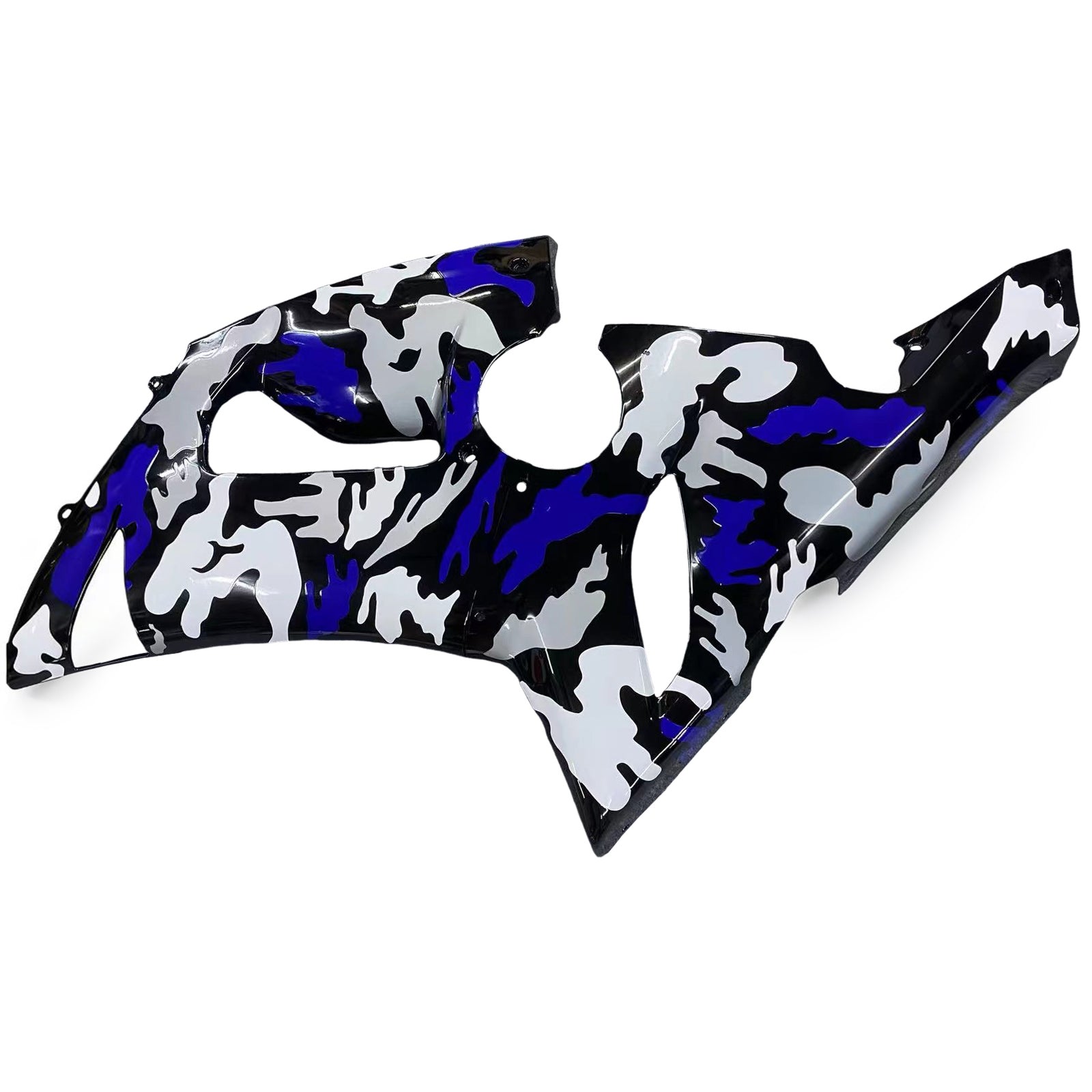 Amotopart 2005-2006 Kawasaki ZX6R 636 Blue & White Camouflage Fairing Kit