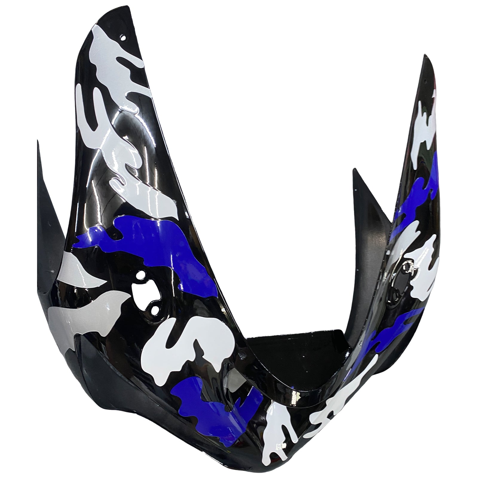 Amotopart 2005-2006 Kawasaki ZX6R 636 Blue & White Camouflage Fairing Kit