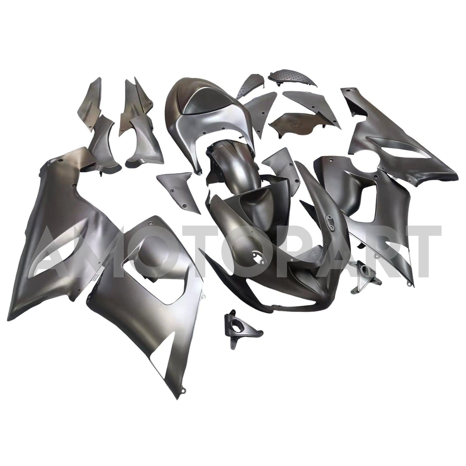 Amotopart 2005-2006 Kawasaki ZX6R 636 Grey&Black Fairing Kit
