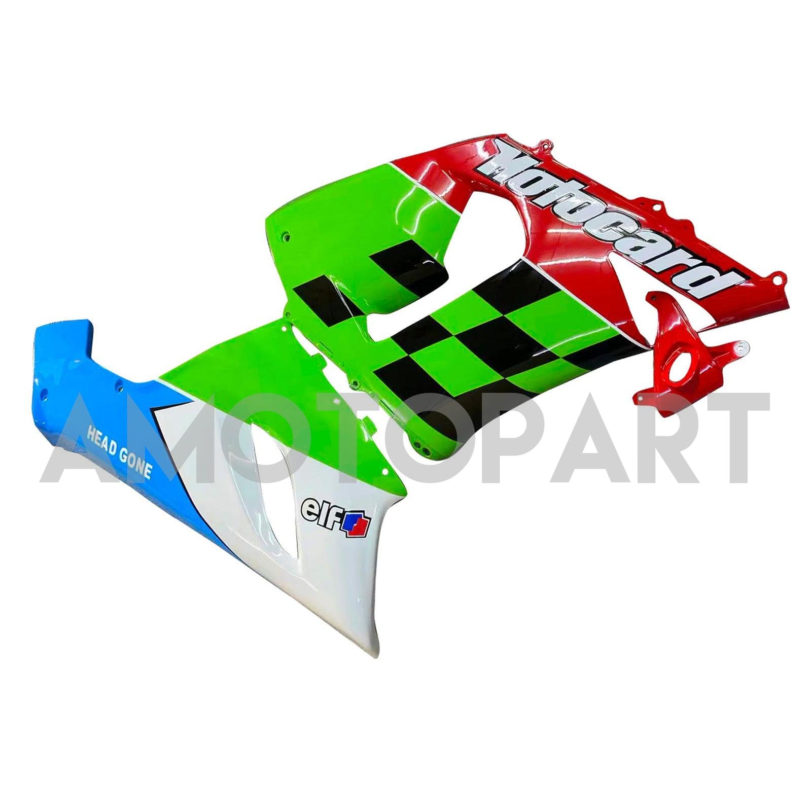 Amotopart 2005-2006 Kawasaki ZX6R 636 Vert&Kit de carénage bleu