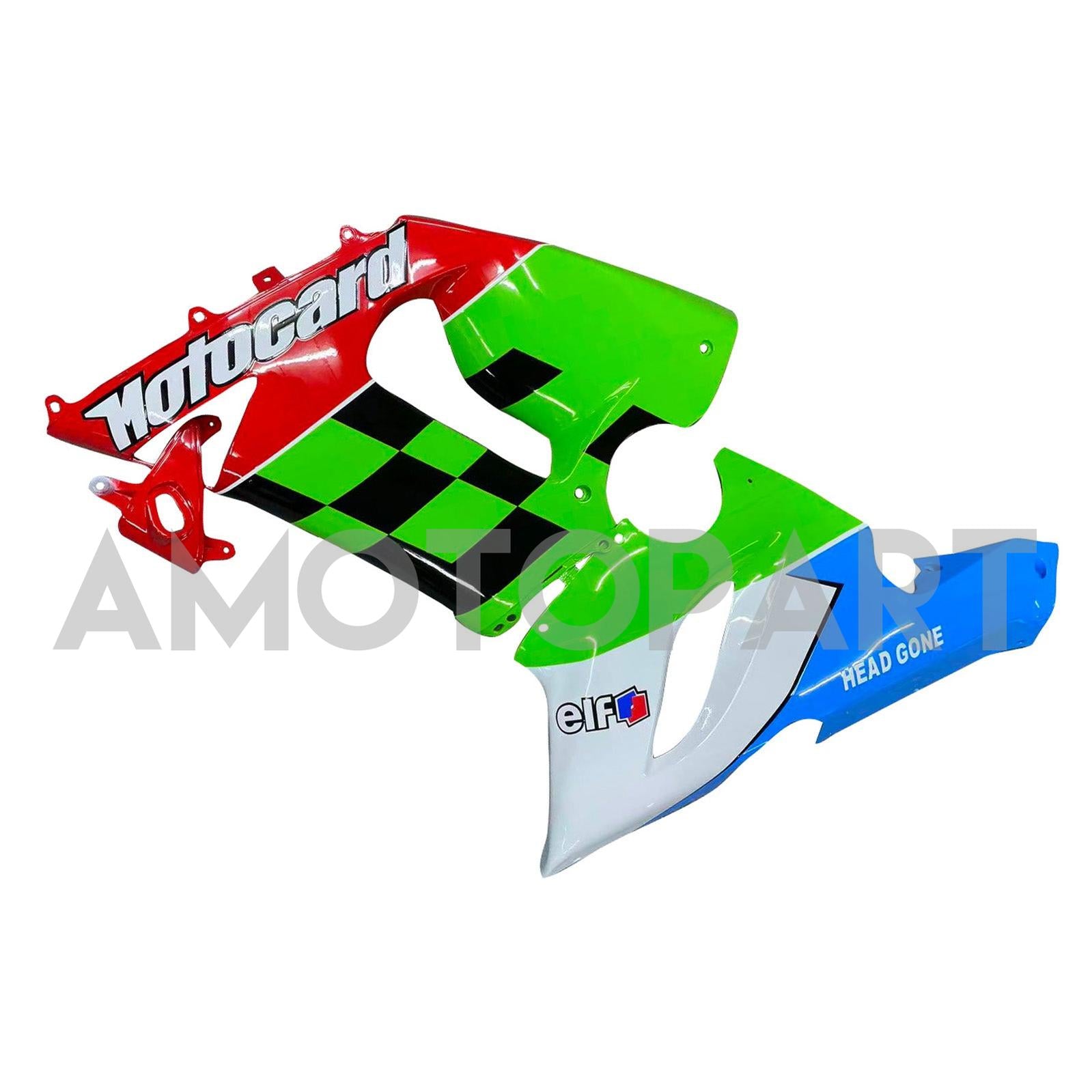 Amotopart 2005-2006 Kawasaki ZX6R 636 Vert&Kit de carénage bleu