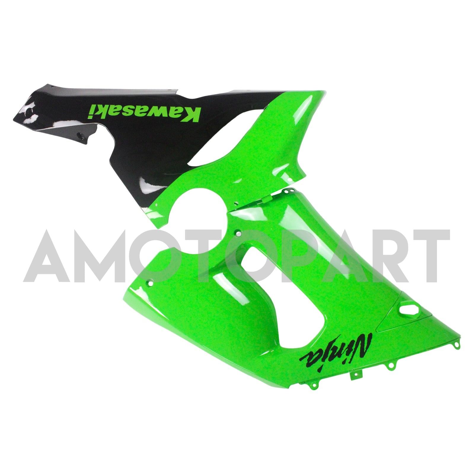 Amotopart Kawasaki 2005-2006 ZX6R 636 Green Black Fairing Kit