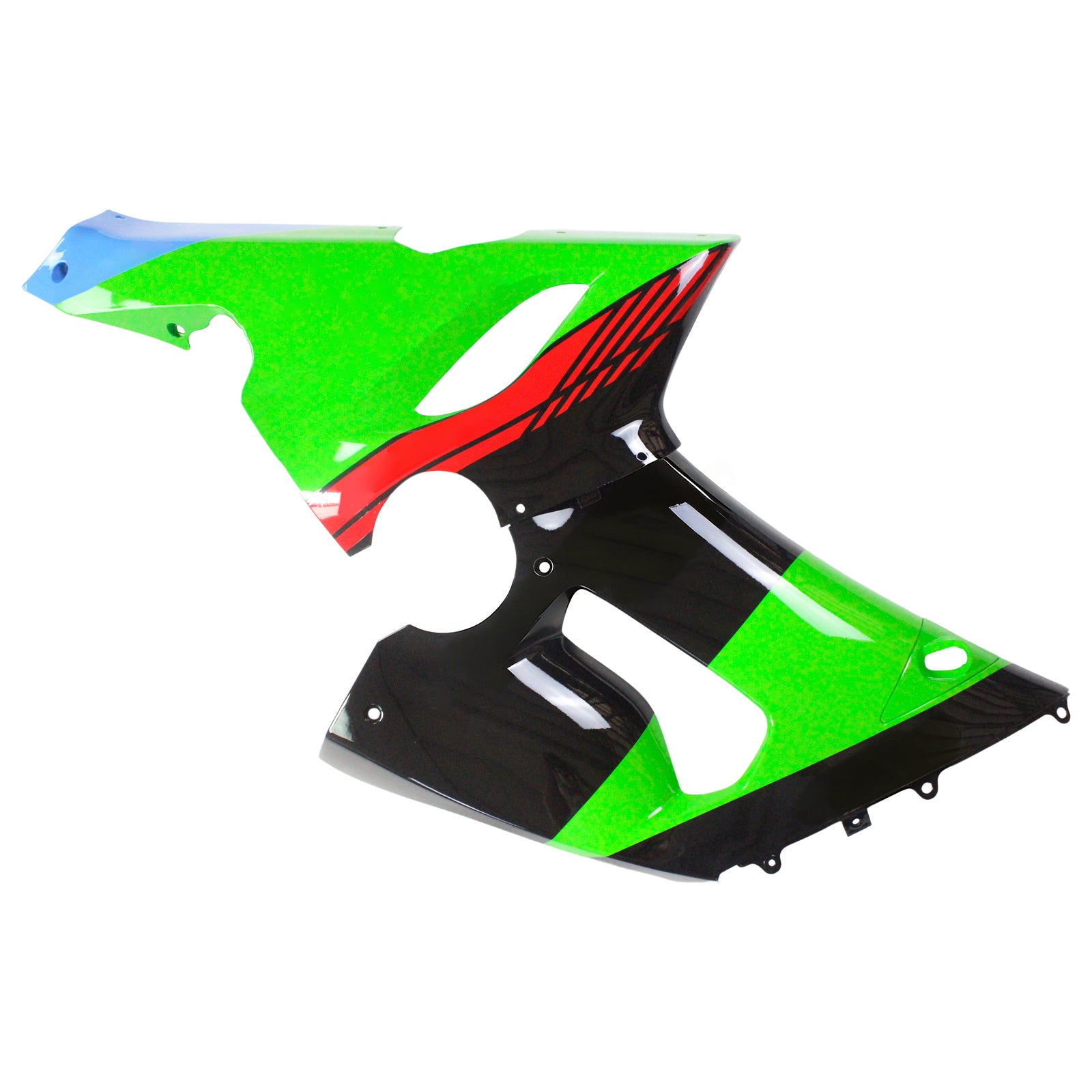 Amotopart Kawasaki 2005-2006 ZX6R 636 Black Mix Green Fairing Kit