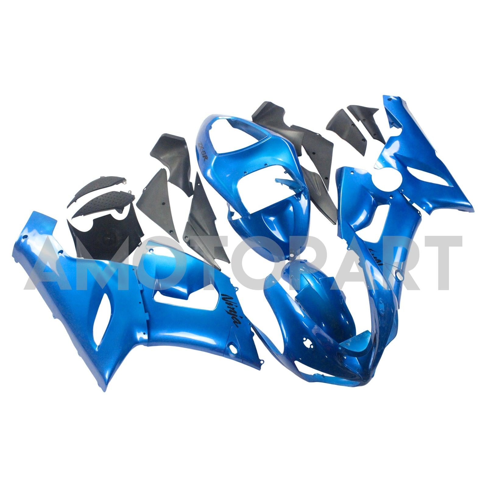 AMOTOPART KAWASAKI 2005-2006 ZX6R 636 GLOSS BLAUWE KUIST KIT