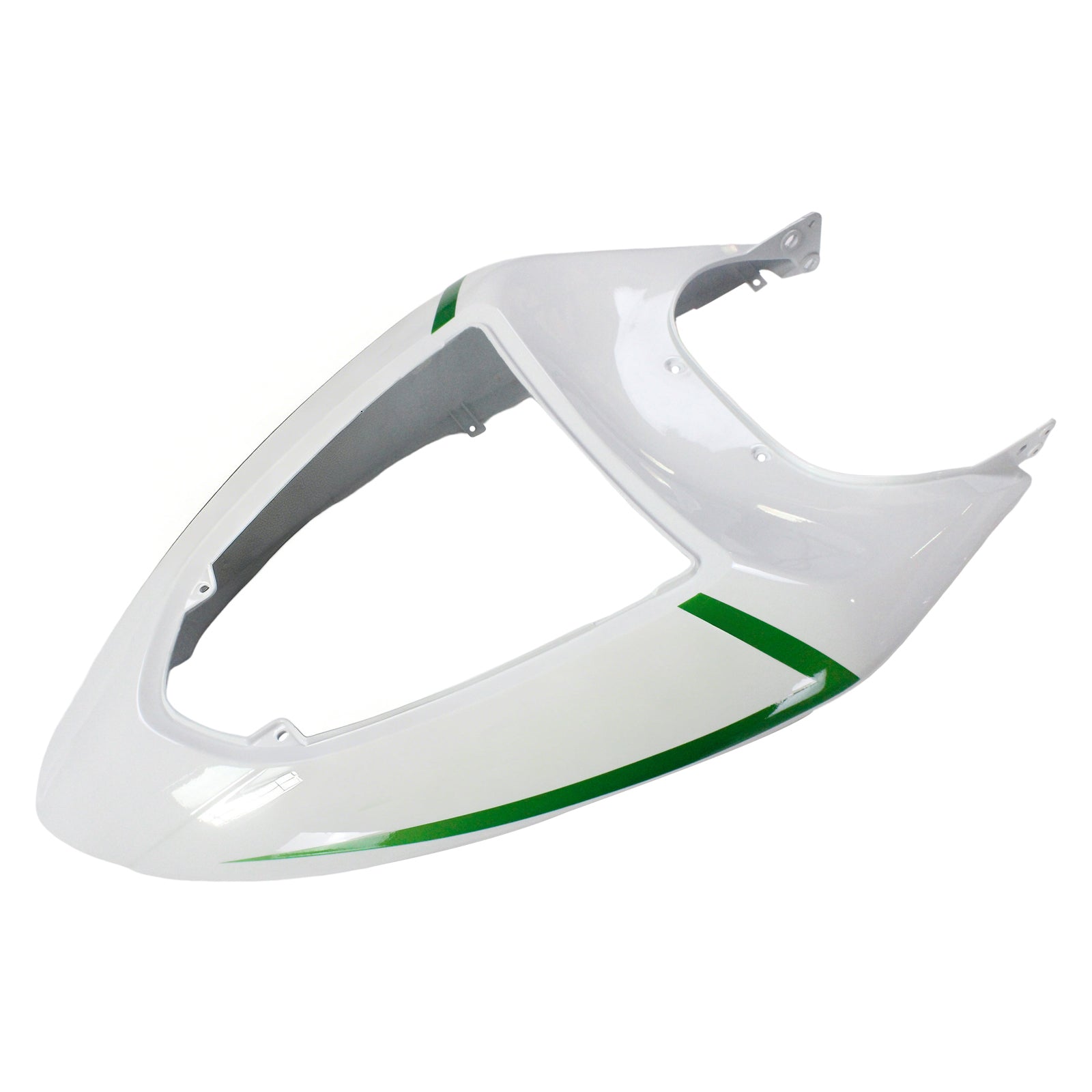 Amotopart Verkleidungsset für Kawasaki 2005–2006 ZX6R 636, Weiß-Mix, Grün