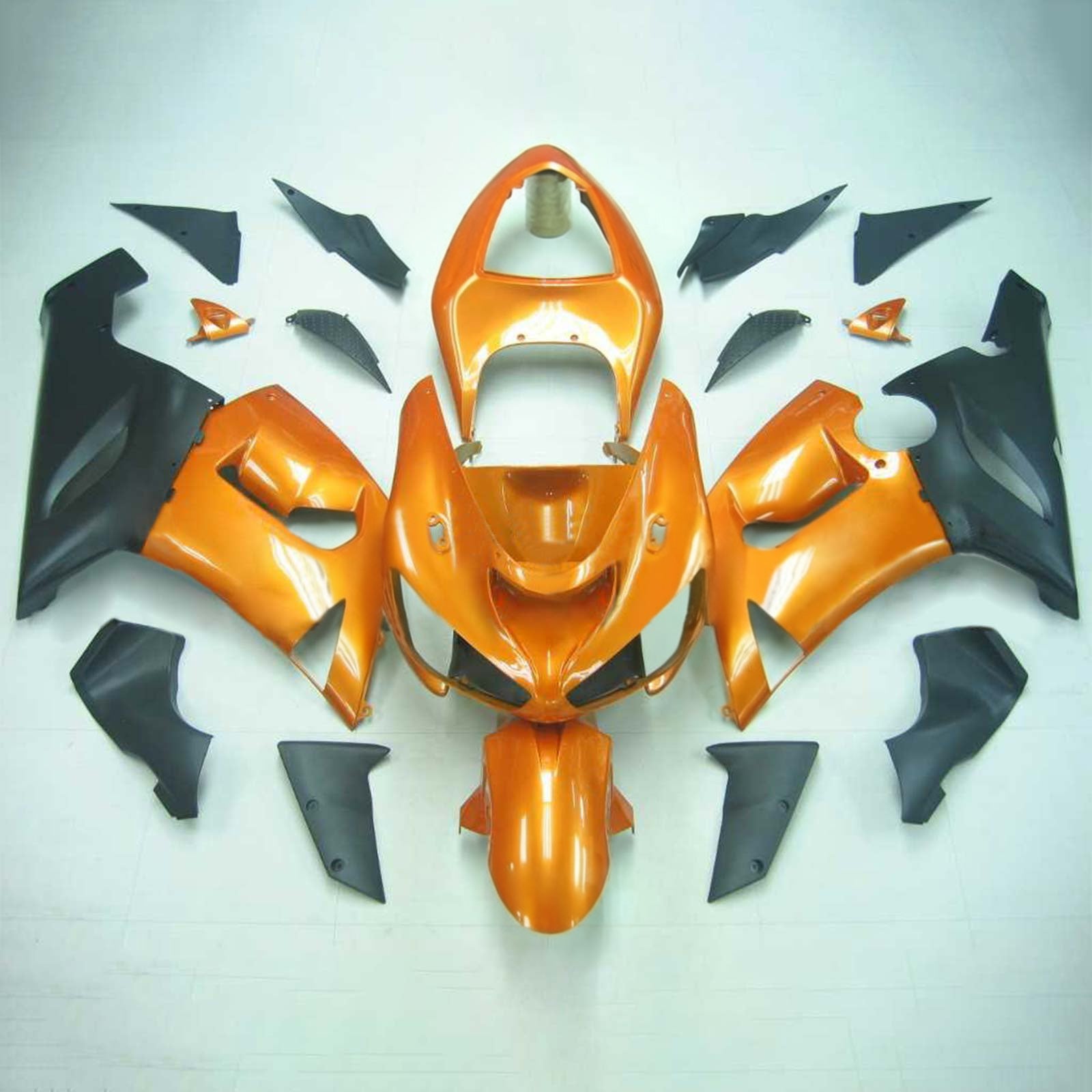 Amotopart Kawasaki 2005-2006 ZX6R 636 oranje met zwarte kuipset