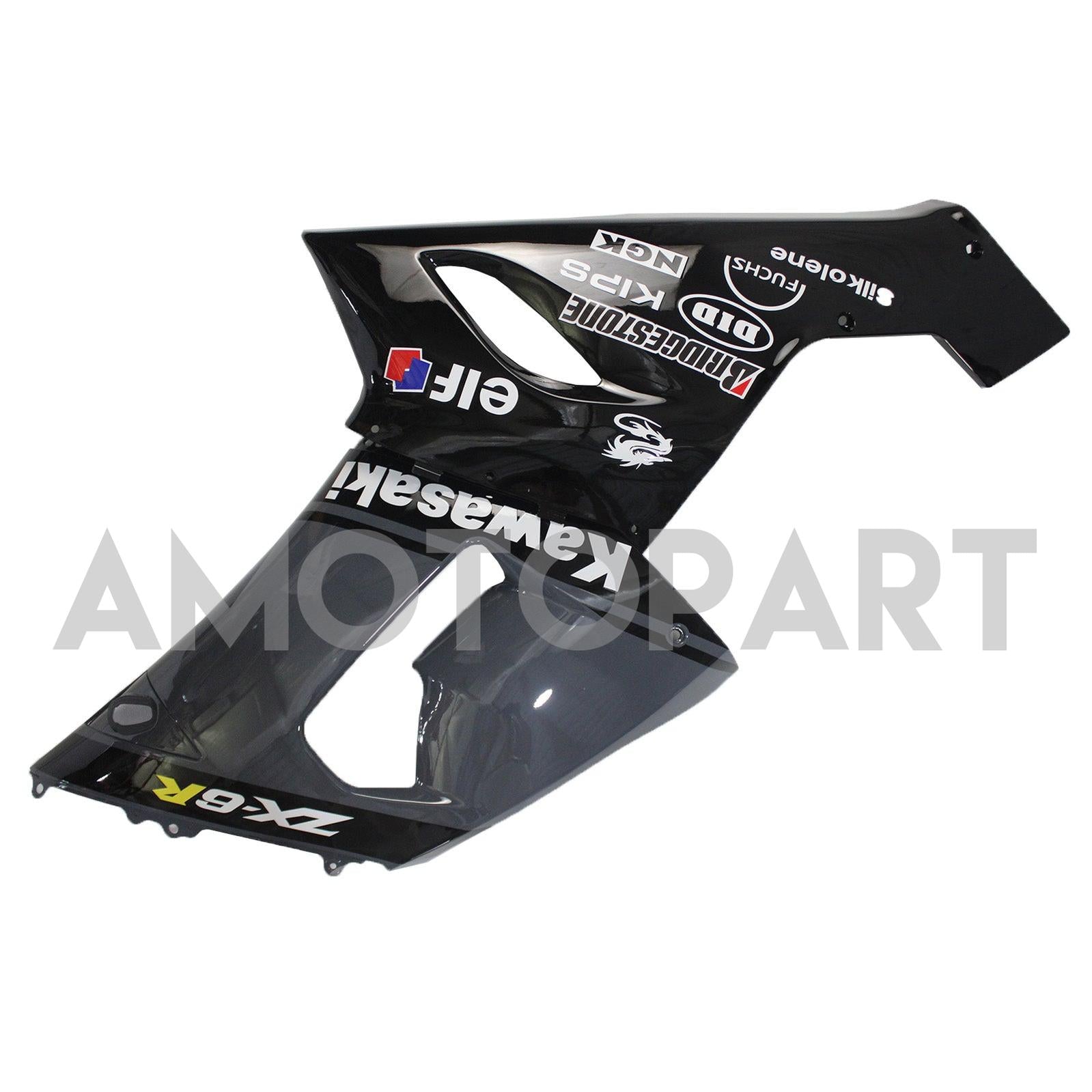 Amotopart Kawasaki 2005-2006 ZX6R 636 Grey Black Fairing Kit
