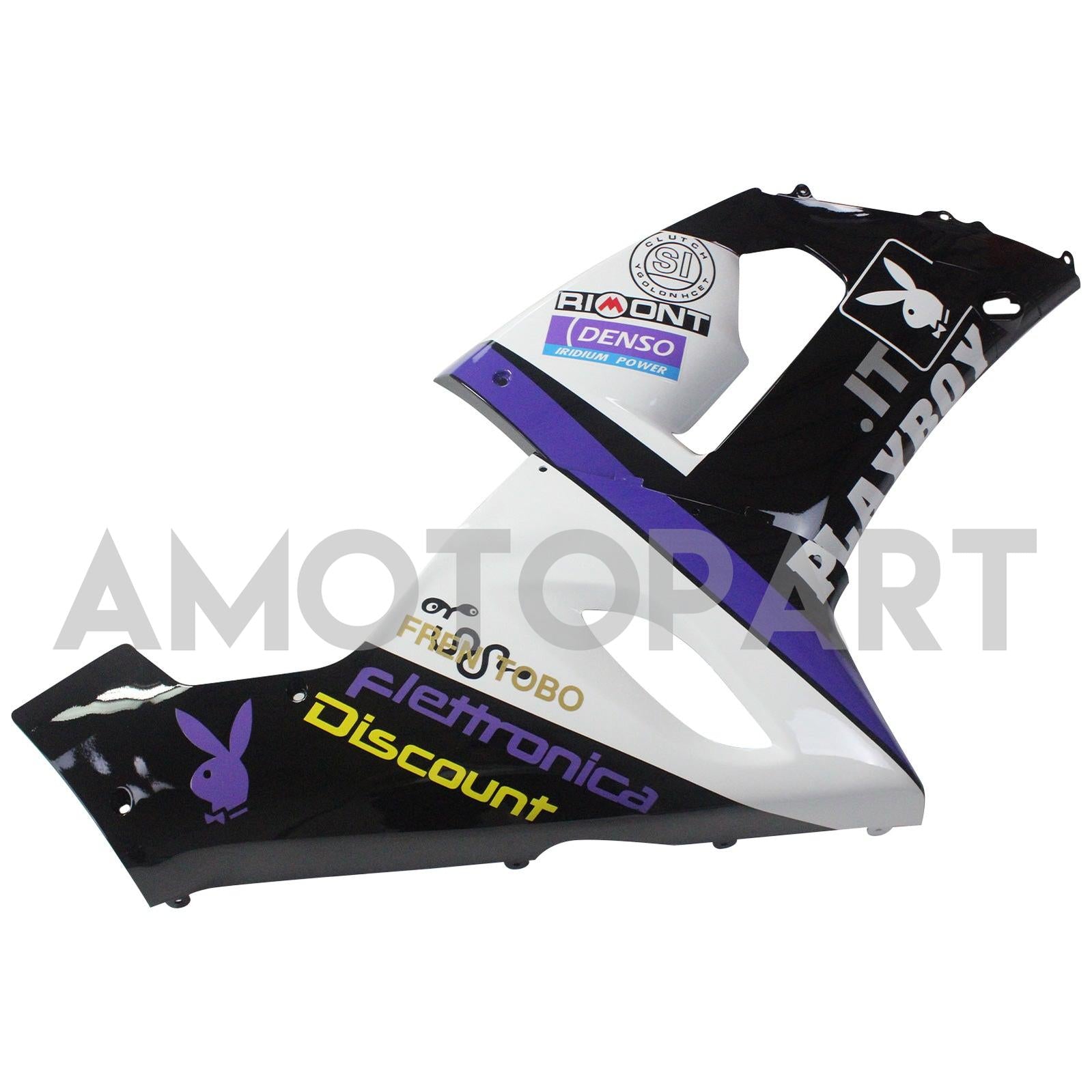 Amotopart Kawasaki 2005-2006 ZX6R 636 Black White Playboy Fairing Kit