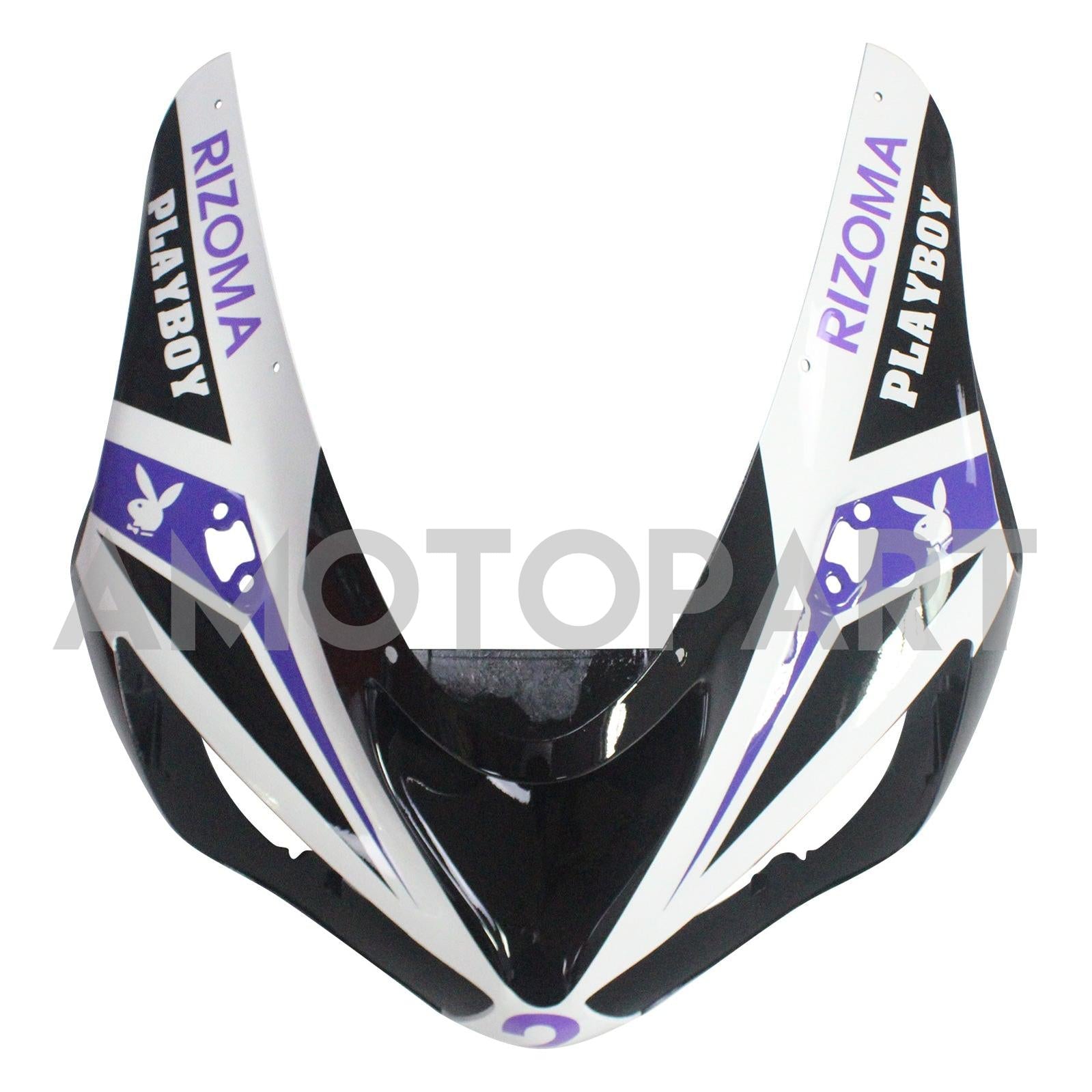 Amotopart Kawasaki 2005-2006 ZX6R 636 Black White Playboy Fairing Kit