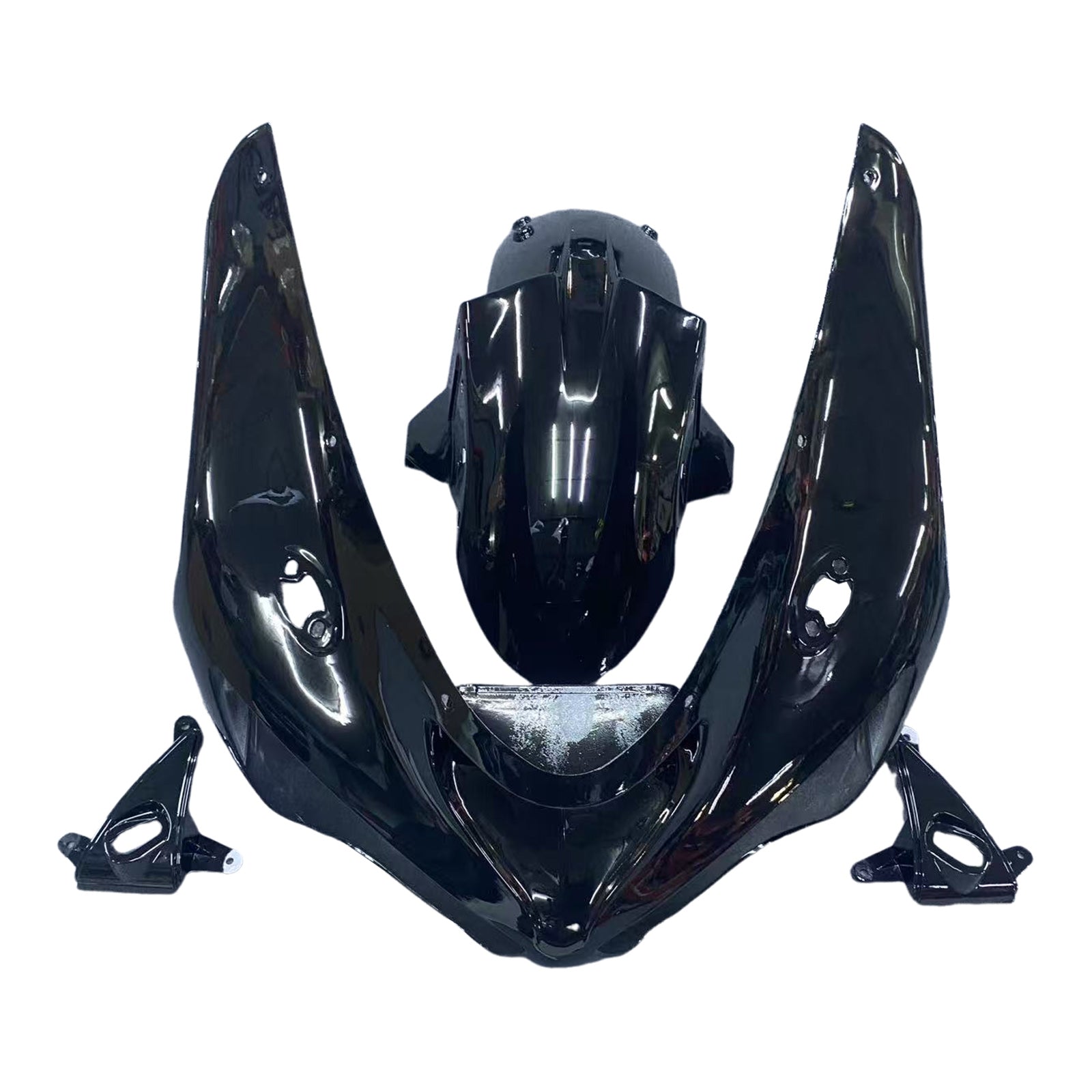 Amotopart 2005-2006 Kawasaki ZX6R 636 Glossy Black Red Yellow Fairing Kit