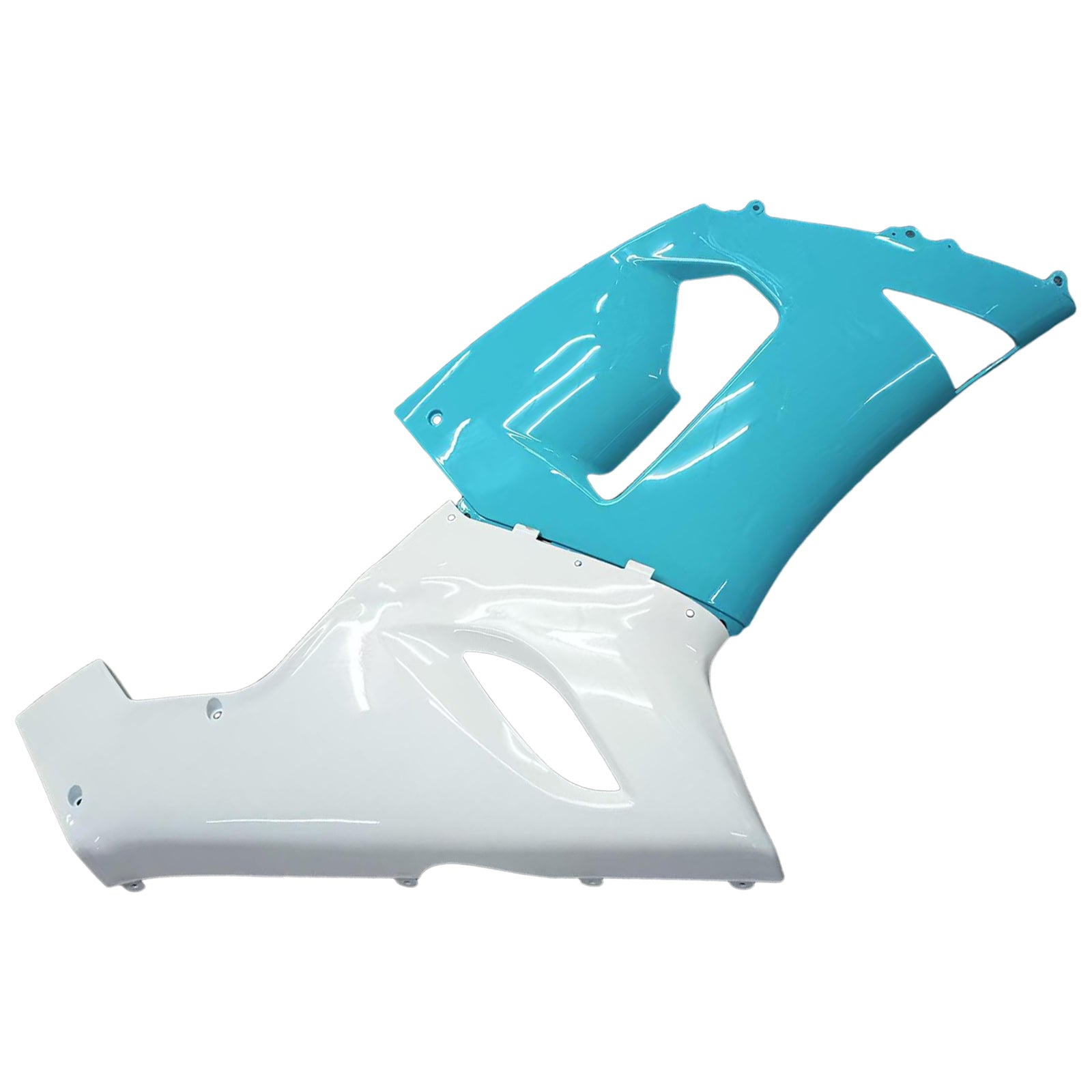 Amotopart 2005-2006 Kawasaki ZX6R 636 Light Blue White Fairing Kit