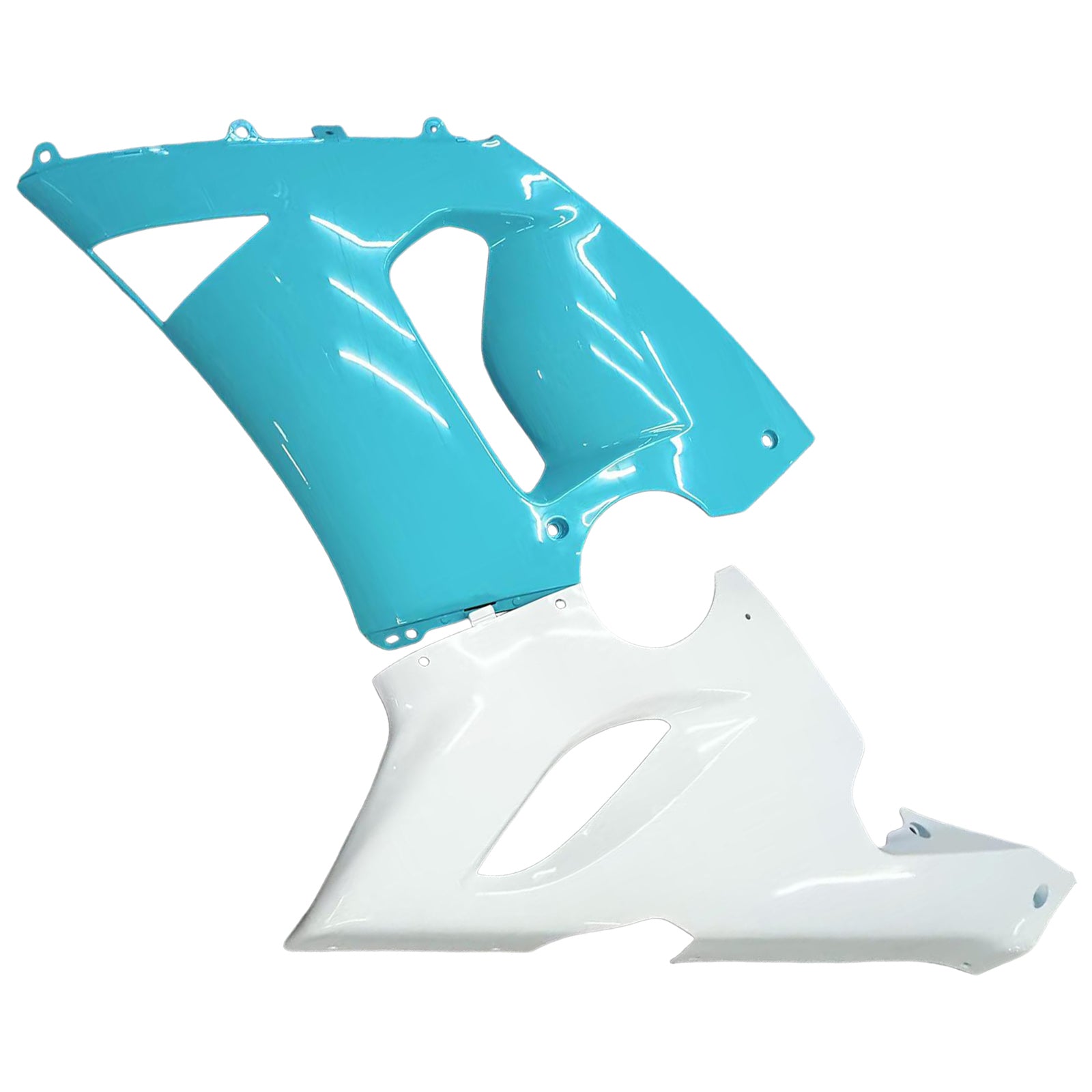 Amotopart 2005-2006 Kawasaki ZX6R 636 Light Blue White Fairing Kit