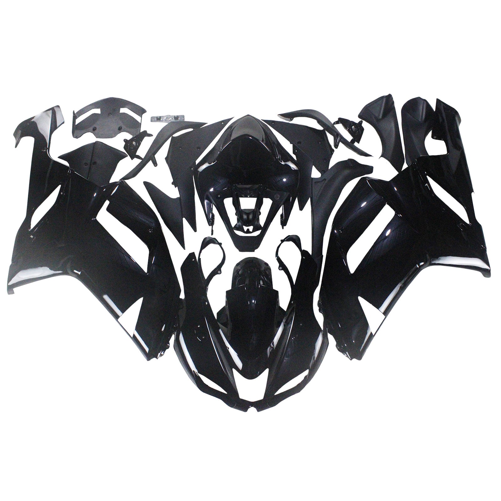 Amotopart 2007-2008 Kawasaki ZX6R 636 Black Fairing Kit