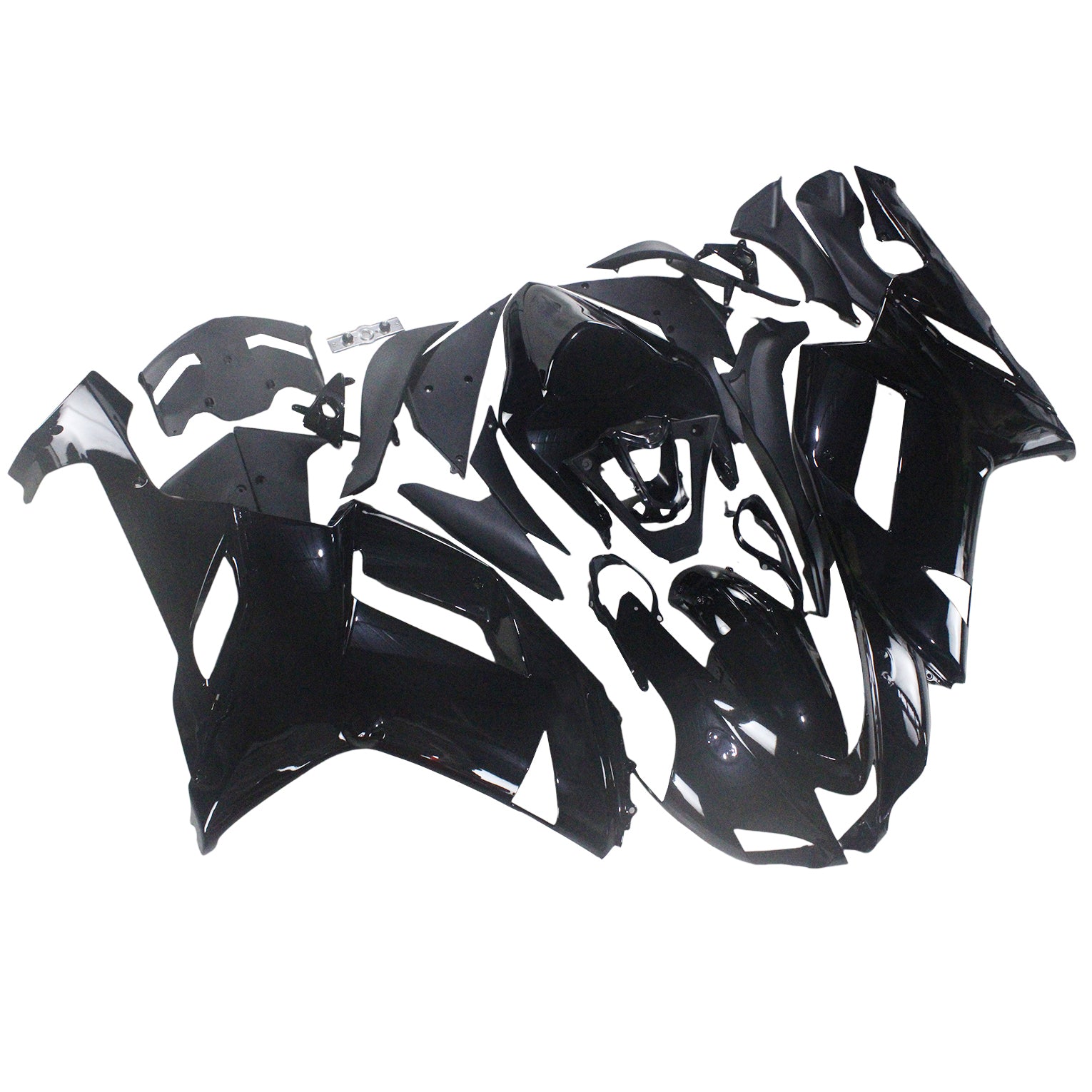 Amotopart 2007-2008 Kawasaki ZX6R 636 Black Fairing Kit