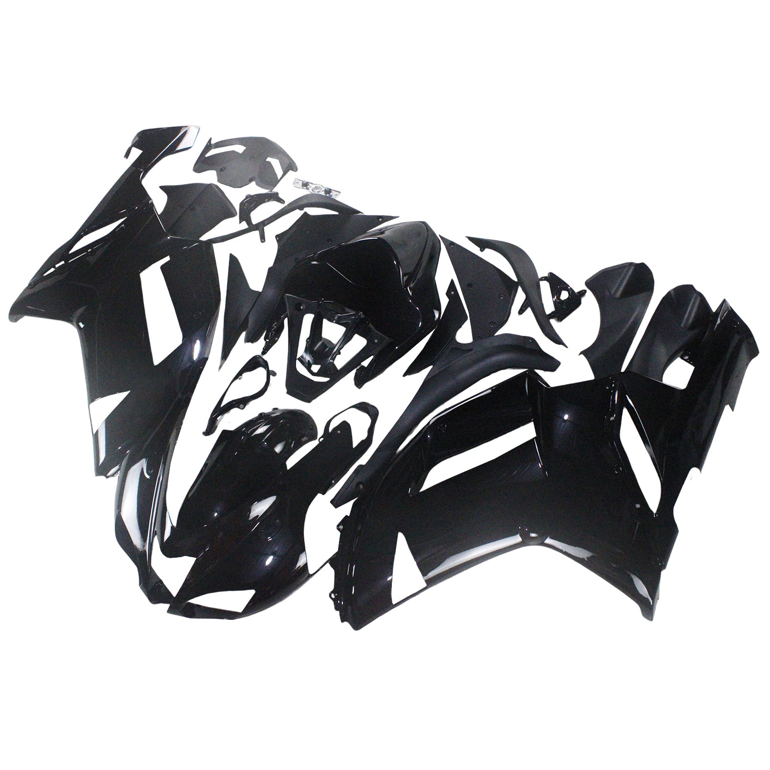 Amotopart 2007-2008 Kawasaki ZX6R 636 Black Fairing Kit