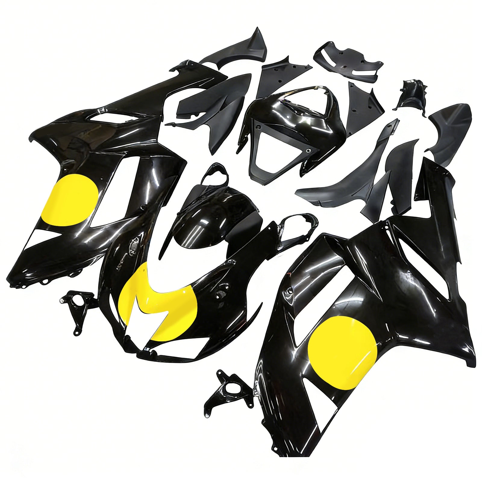 Amotopart 2007-2008 Kawasaki ZX6R 636 Black Fairing Kit