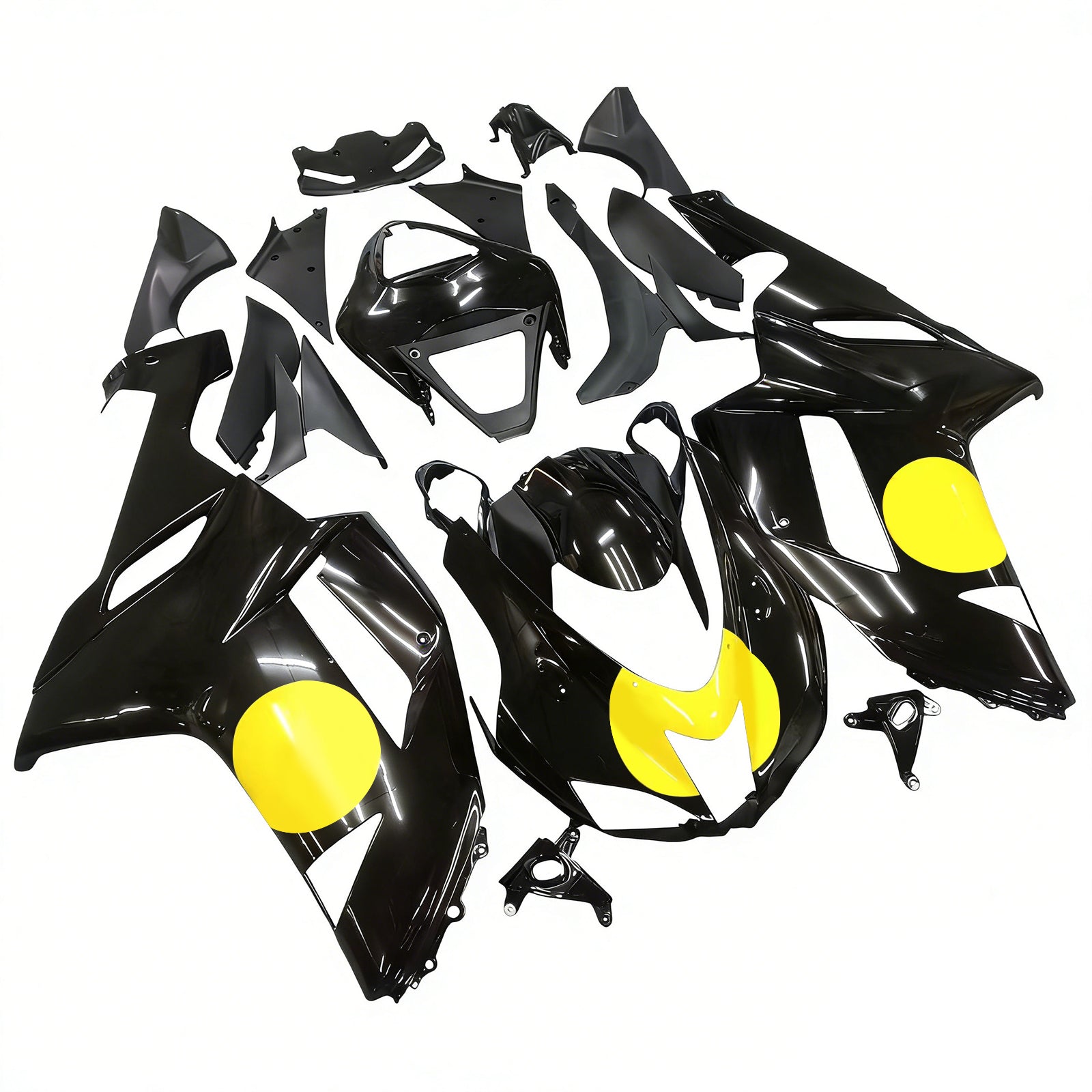 Amotopart 2007-2008 Kawasaki ZX6R 636 Black Fairing Kit