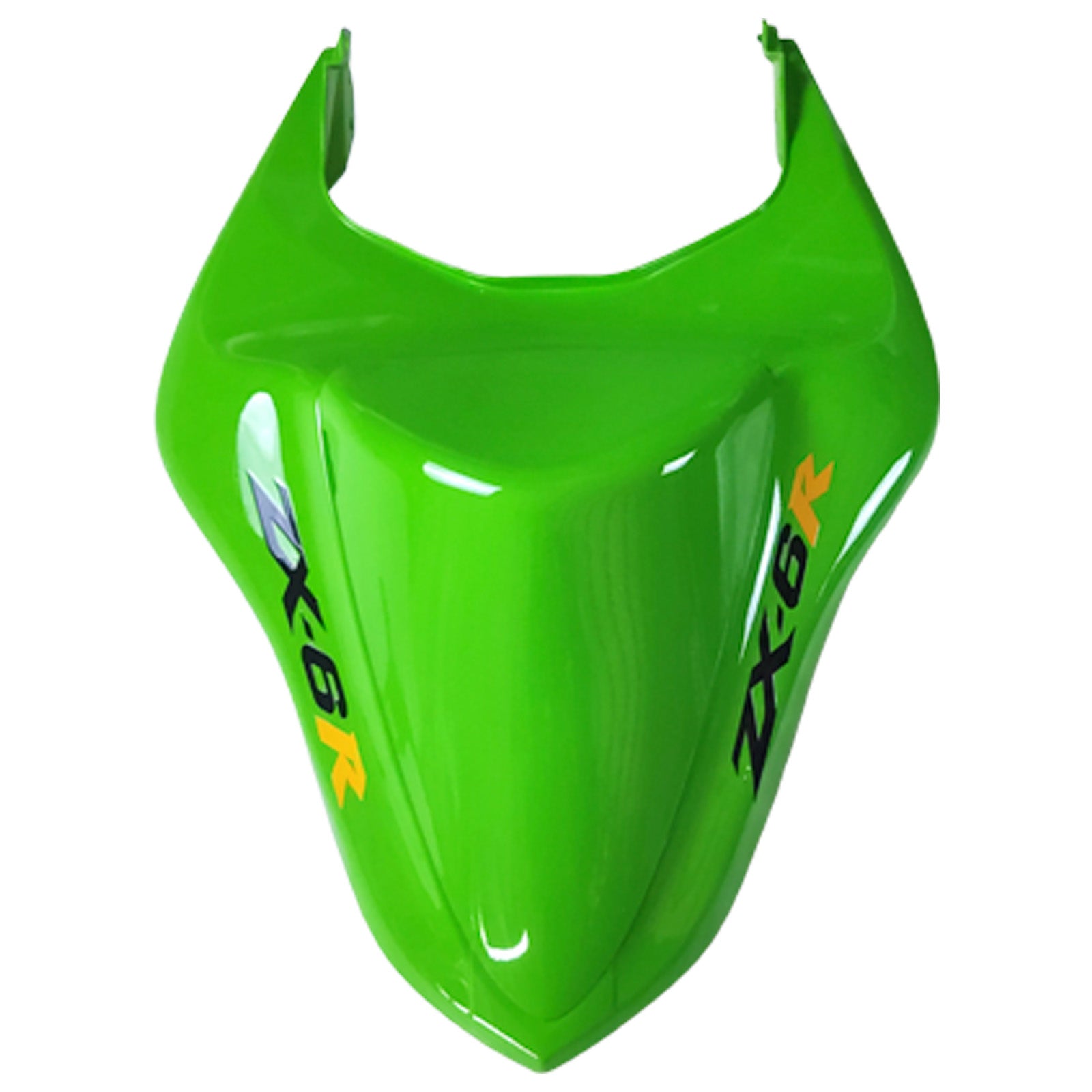 Amotopart 2007–2008 Kawasaki ZX6R 636 glänzendes Silber-Grün-Schwarz-Verkleidungsset