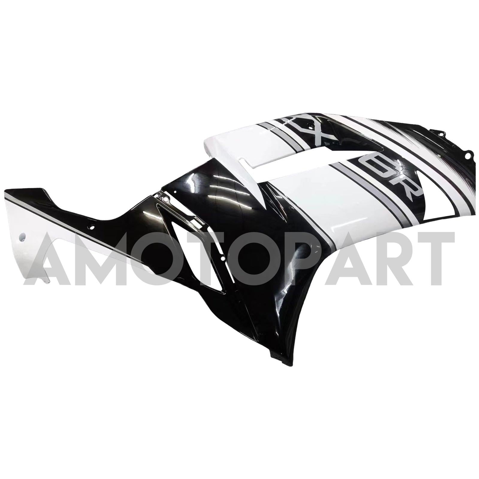 Amotopart Kawasaki ZX6R 636 2007-2008 Schwarz&Weißes Verkleidungsset