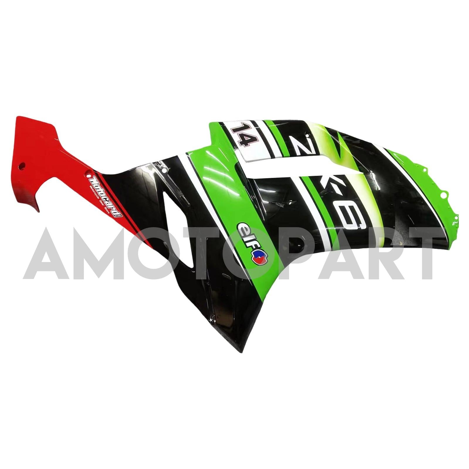 Amotopart Kawasaki ZX6R 636 2007-2008 Black&Green Fairing Kit
