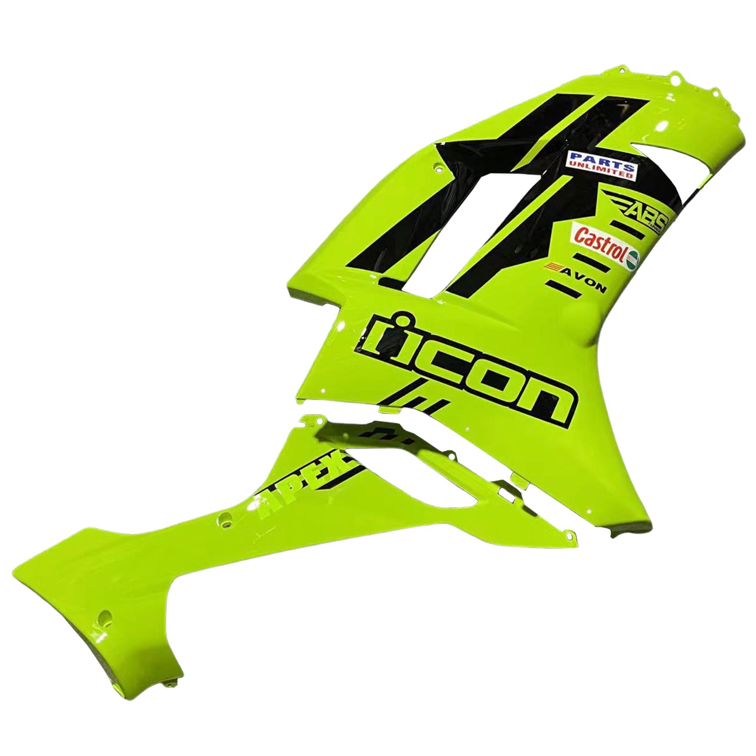 Amotopart Kawasaki ZX6R 636 2007-2008 Fluorescent Lime Green Fairing Kit