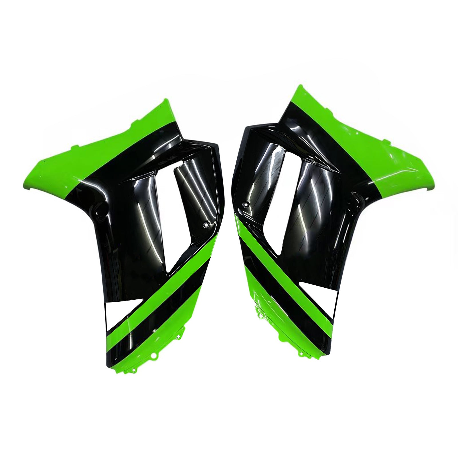 Amotopart 2007-2008 Kawasaki ZX6R 636 Schwarz&Grünes Verkleidungsset